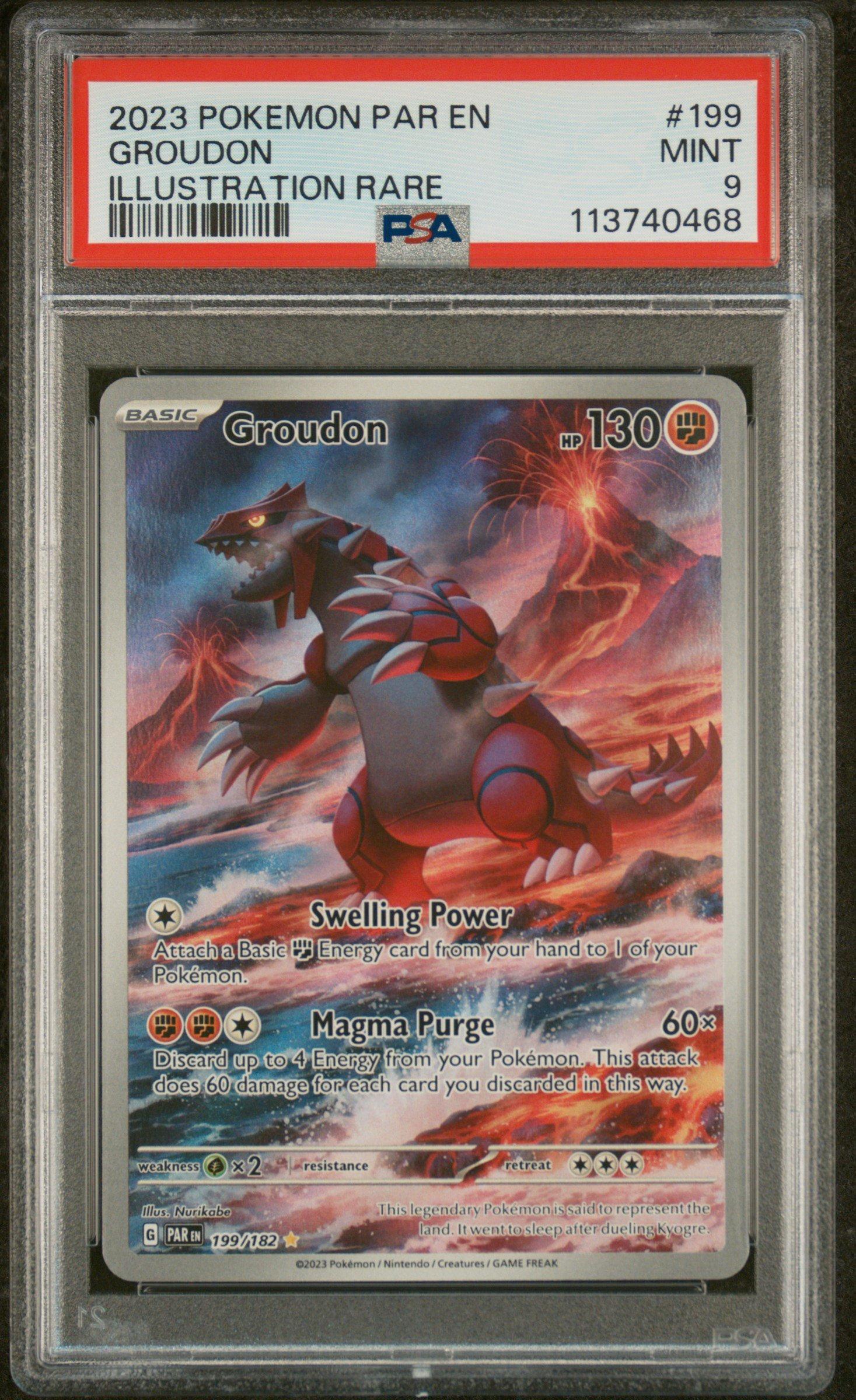 2023 Pokemon Par En-paradox Rift 199 Groudon Illustration Rare PSA