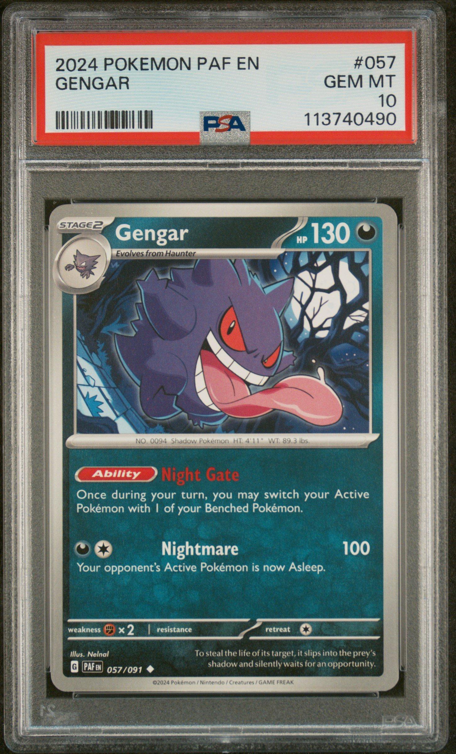 2024 Pokemon Paf En-paldean Fates 057 Gengar PSA