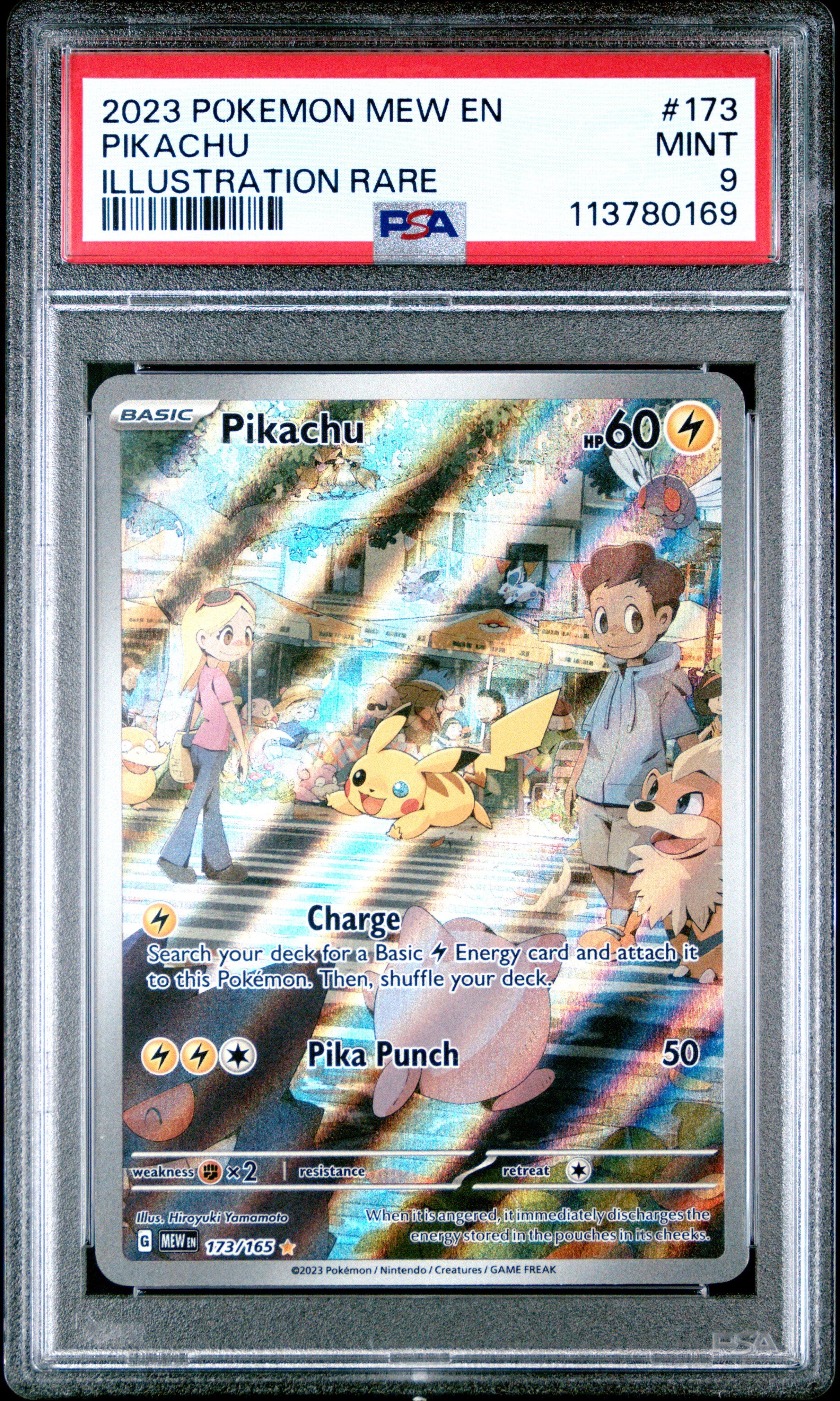 2023 Pokemon Mew En-151 173 Pikachu Illustration Rare PSA 9 Graded