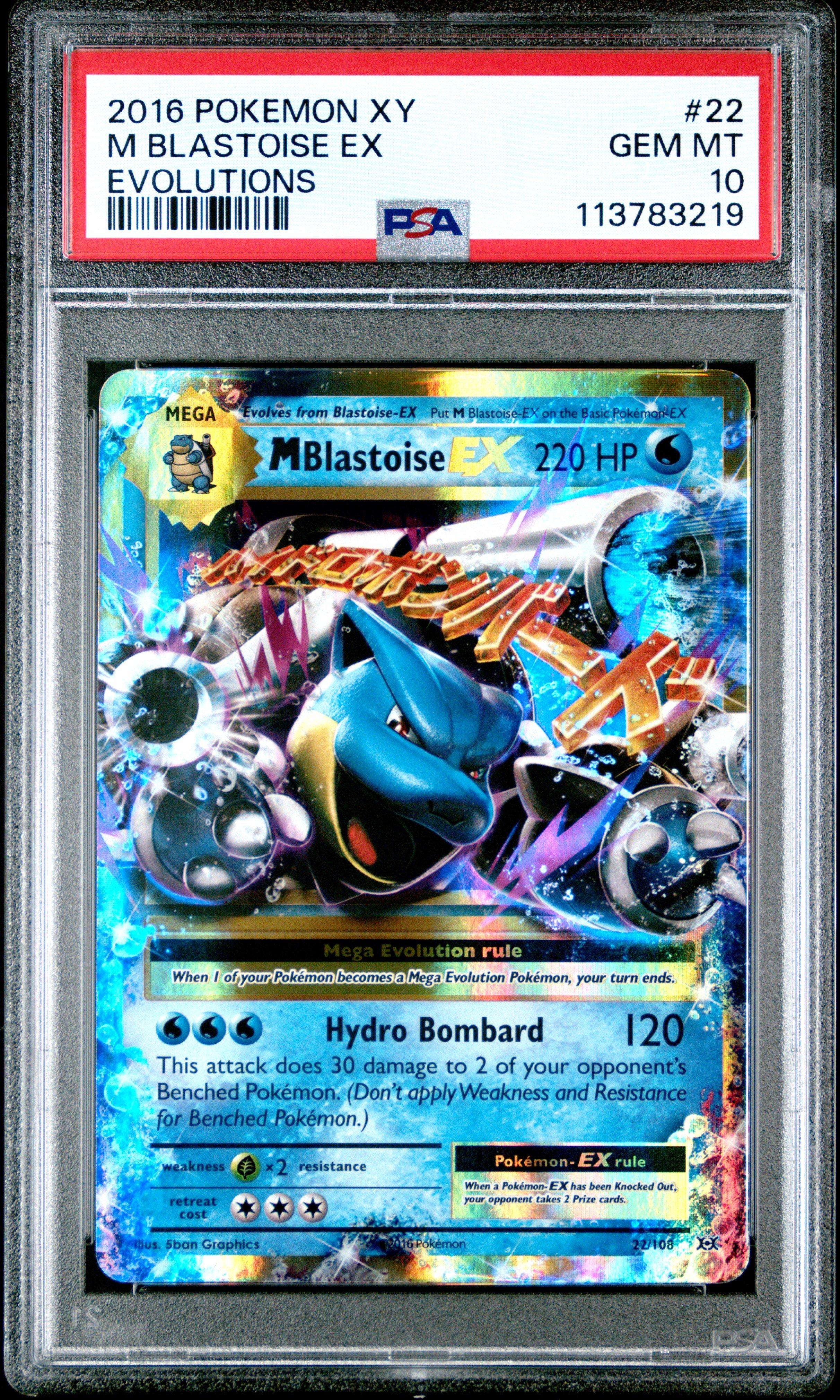 2016 Pokemon Xy Evolutions 22 M Blastoise Ex PSA 10 Graded Card