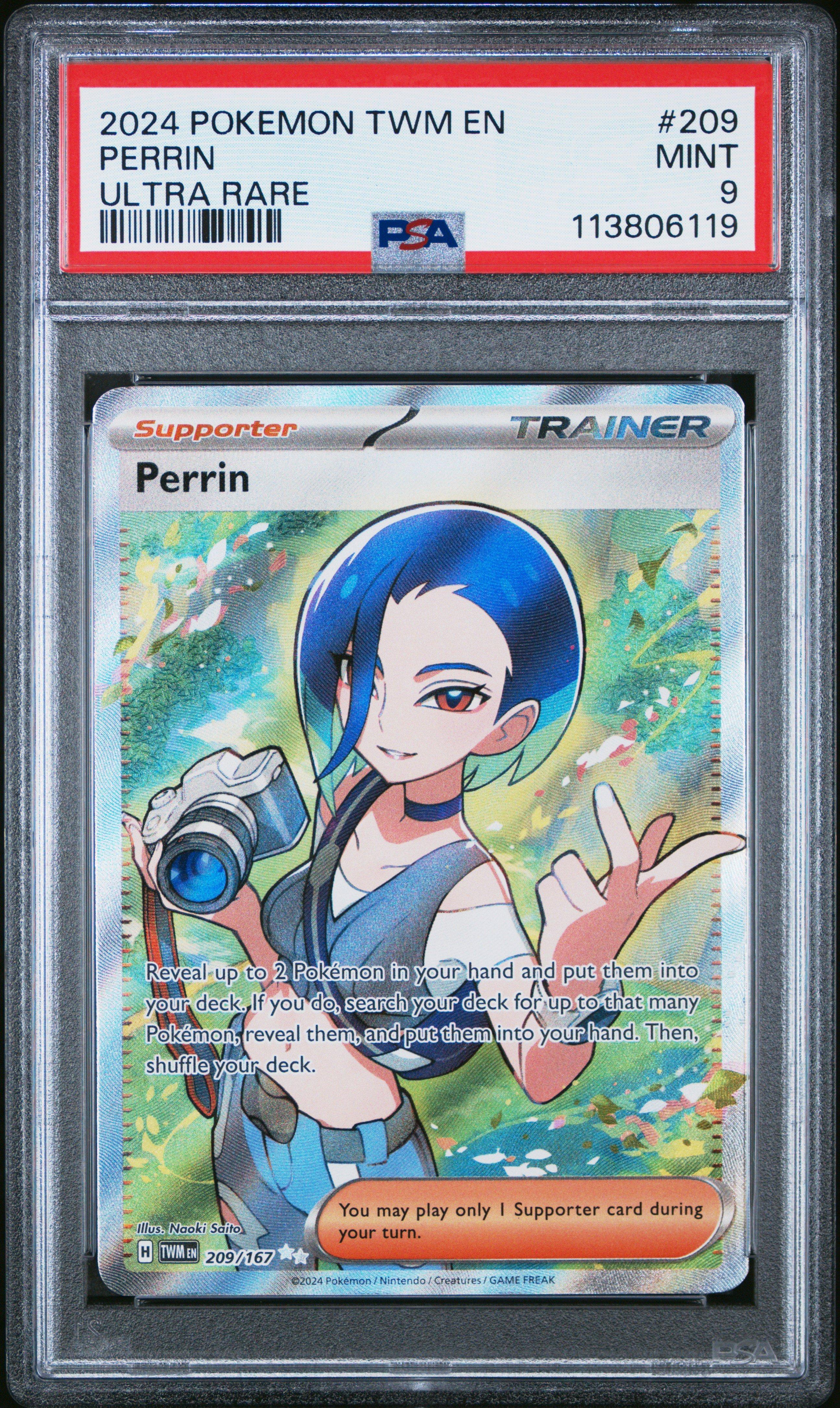 2024 Pokemon Twm En-twilight Masquerade 209 Perrin Ultra Rare PSA