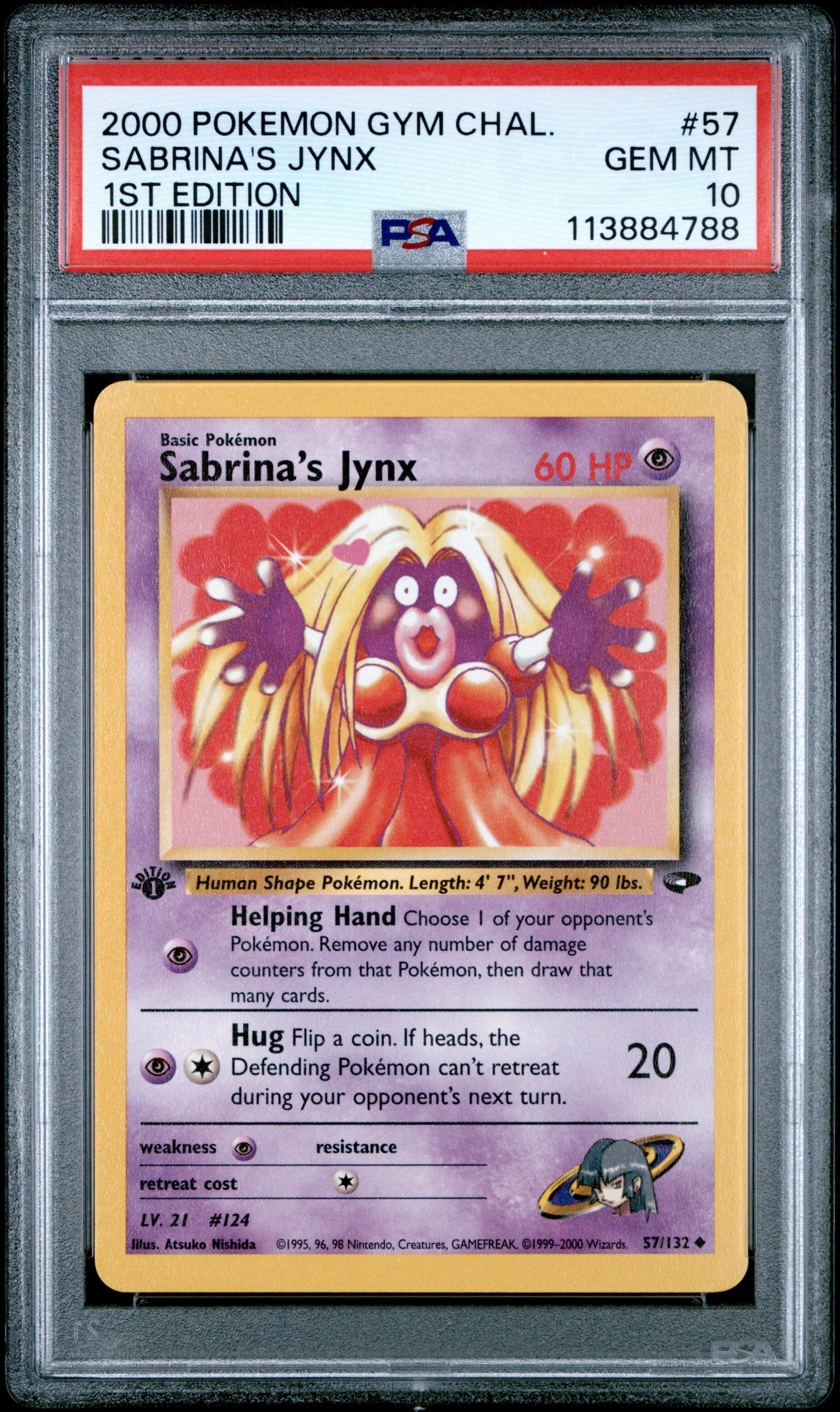 2000 Pokemon Gym Challenge 57 Sabrina's Jynx 1st Edition PSA