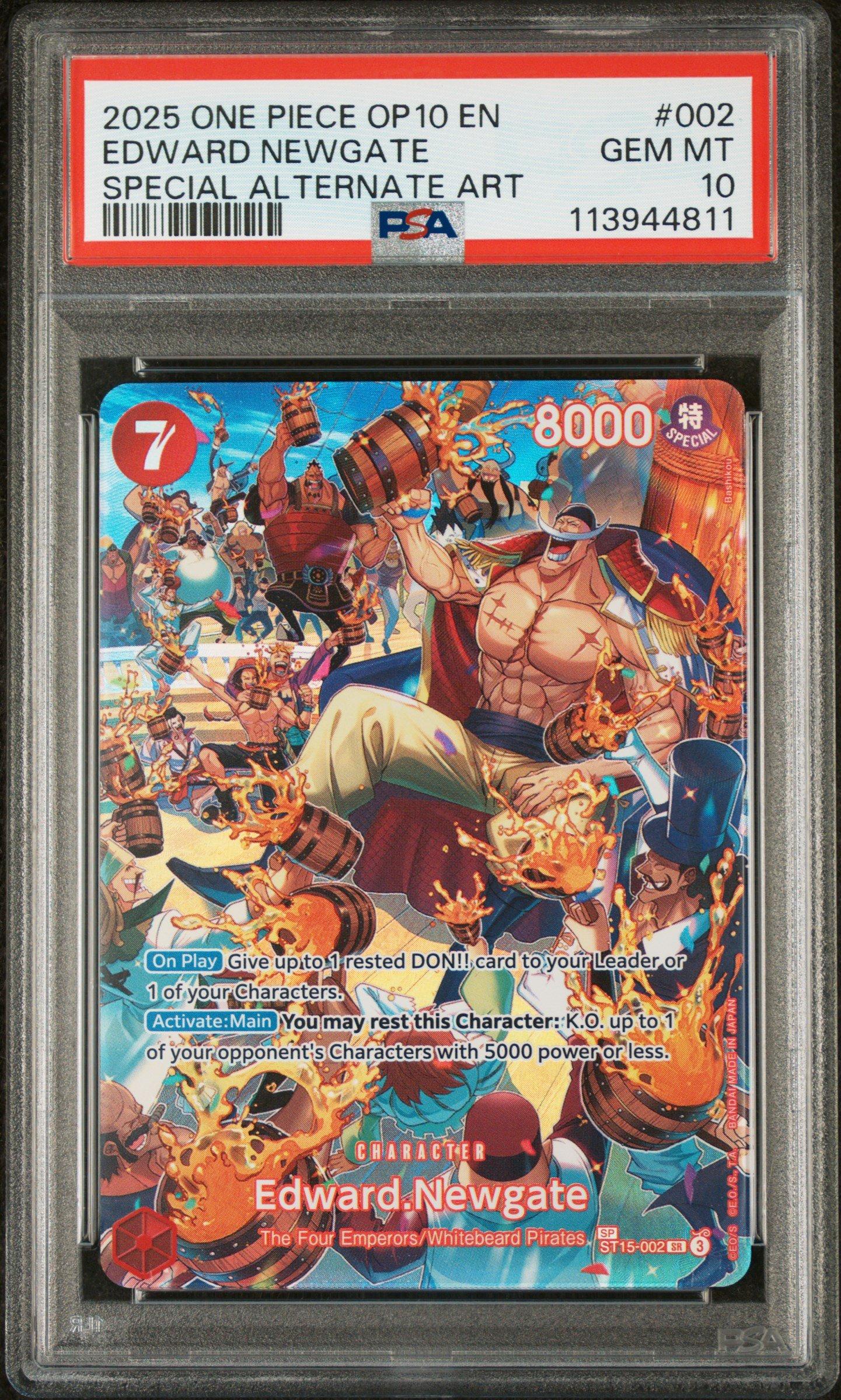 【PSA10】 EDWARD NEWGATE SPECIAL ART PSA 10 Edward Newgate OP02-001 Leader ALT ART ONE PIECE Card