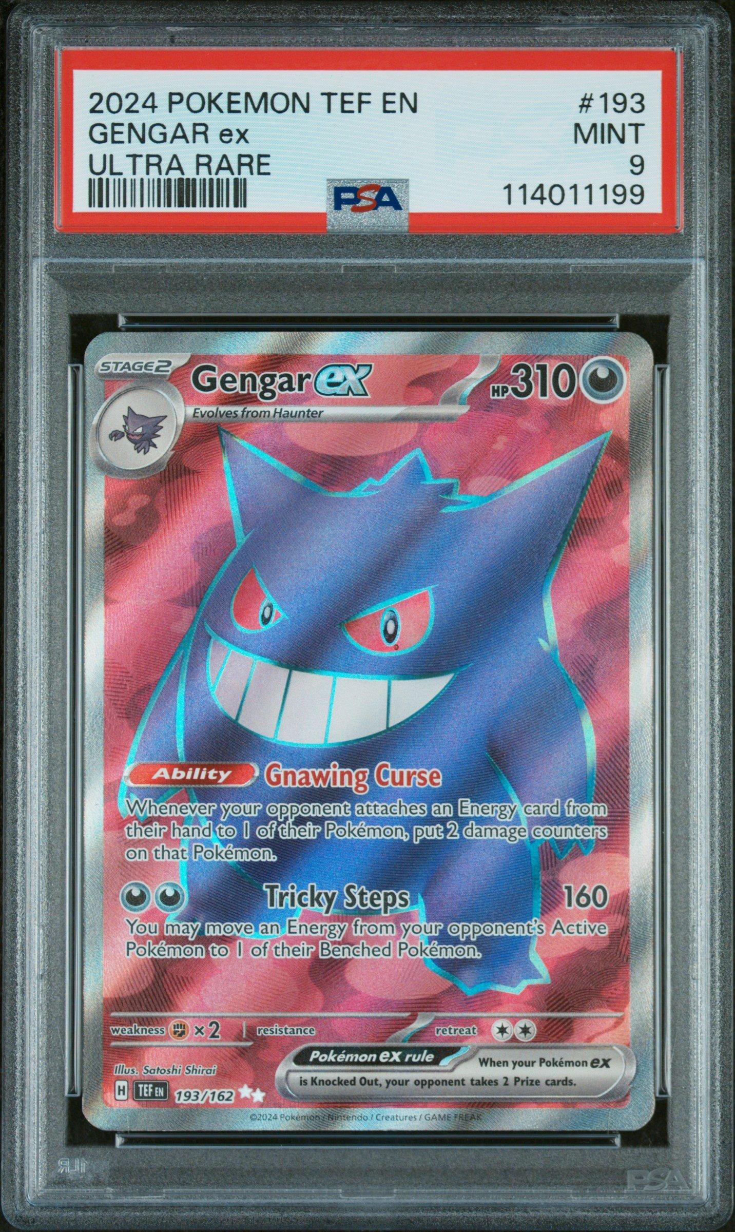 2024 Pokemon Tef En-temporal Forces 193 Gengar Ex Ultra Rare PSA 9