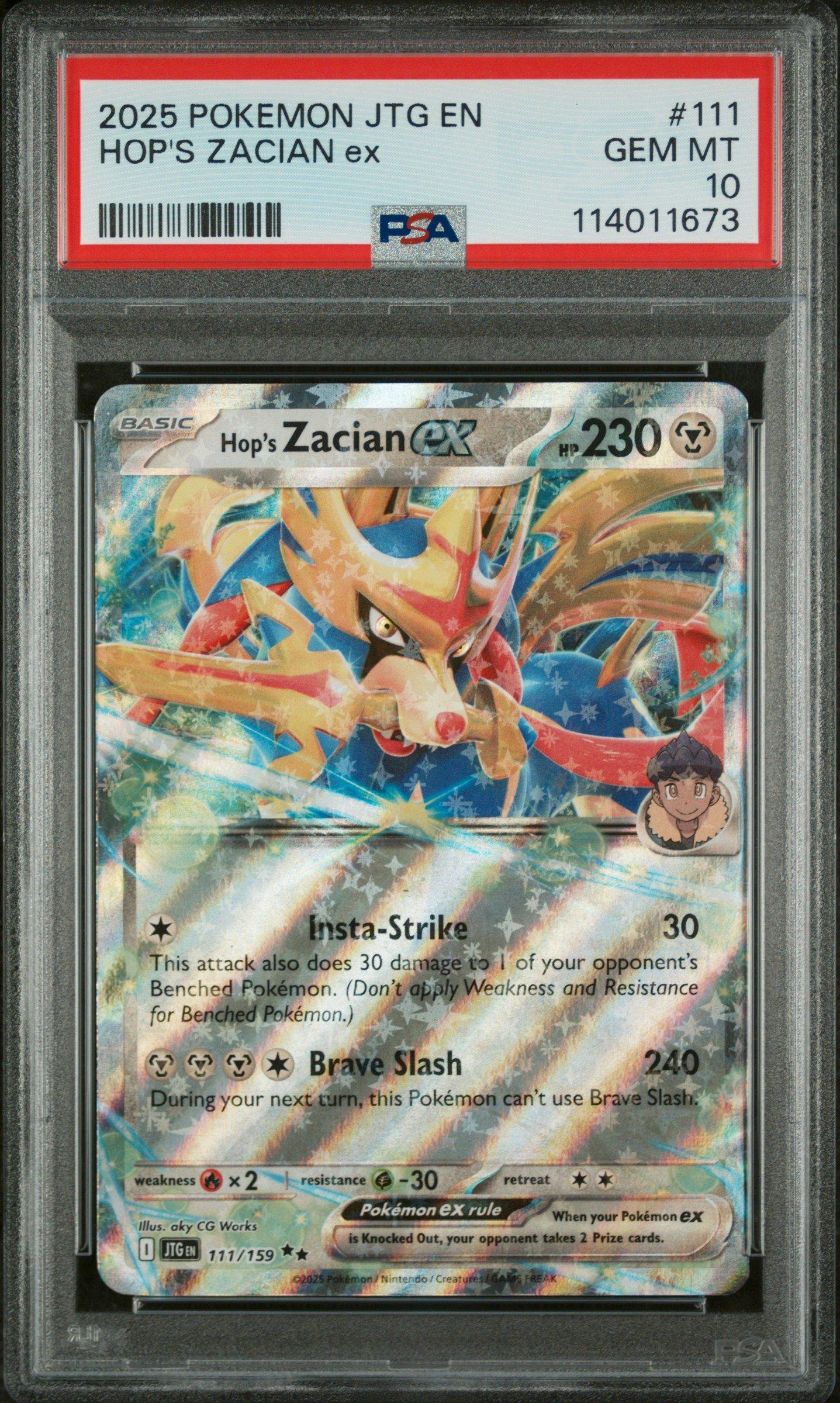 2025 Pokemon Jtg En-journey Together 111 Hop's Zacian Ex PSA