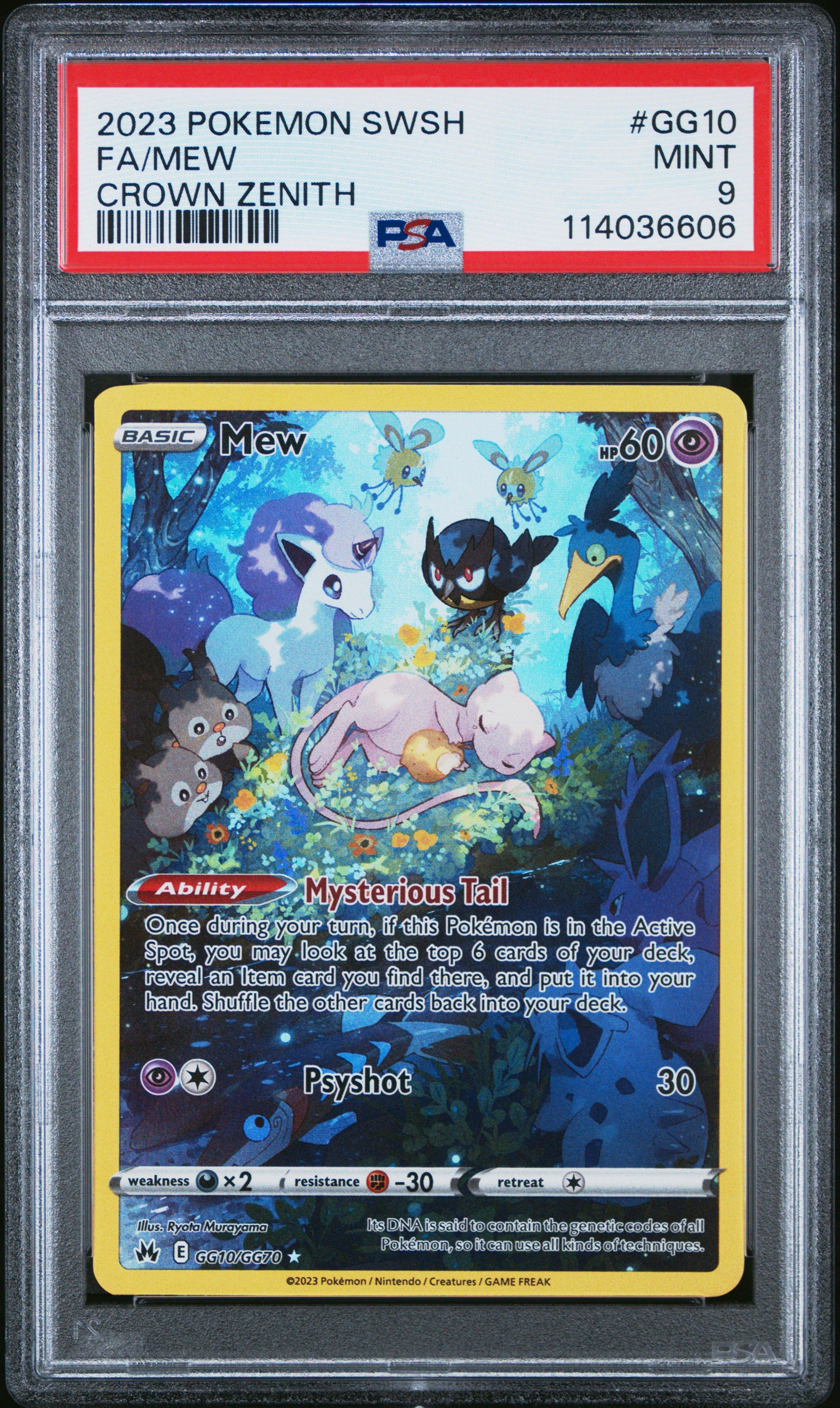 2023 Pokemon Sword And Shield Crown Zenith Gg10 Full Art/mew PSA 9
