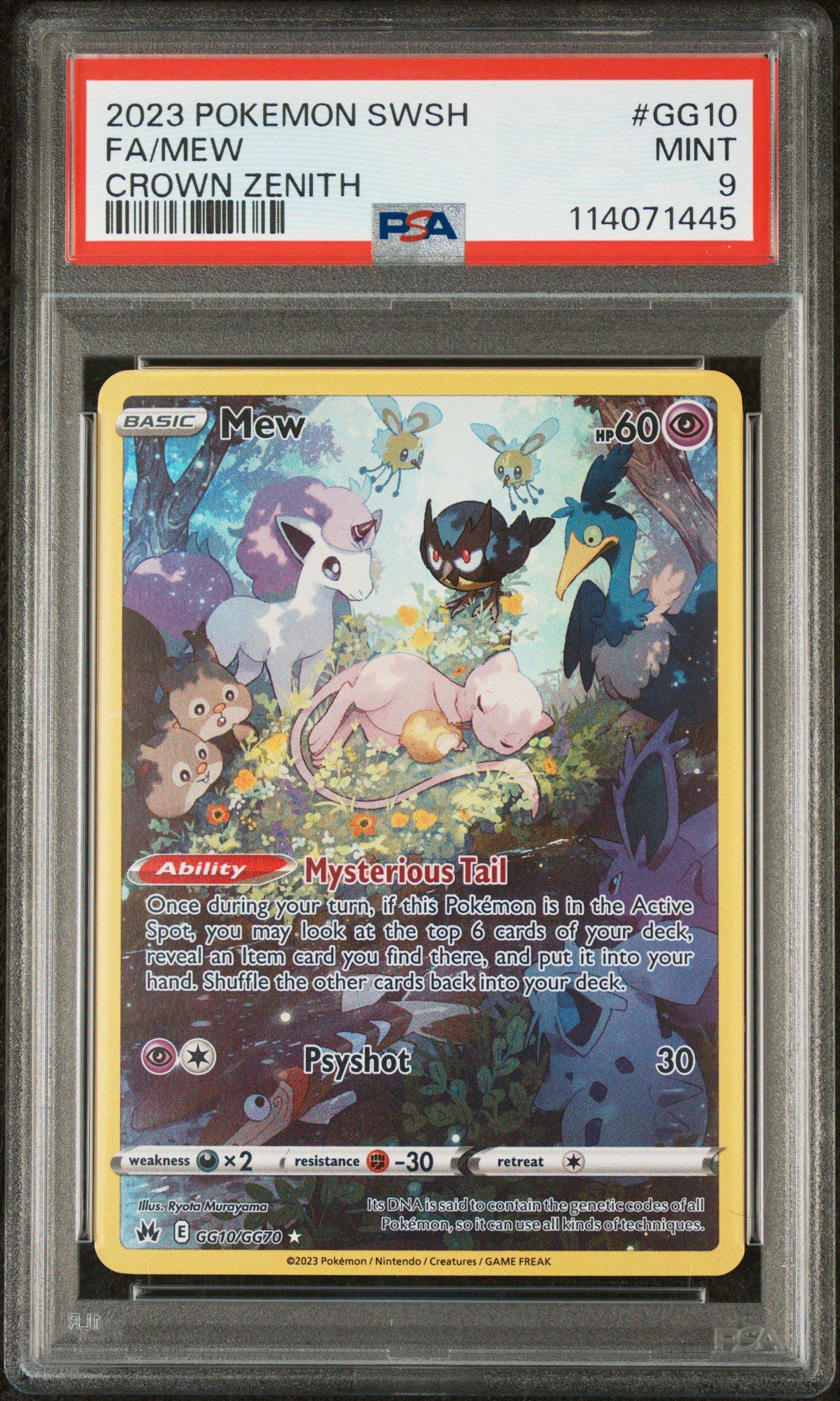 2023 Pokemon Sword And Shield Crown Zenith Gg10 Full Art/mew PSA 9