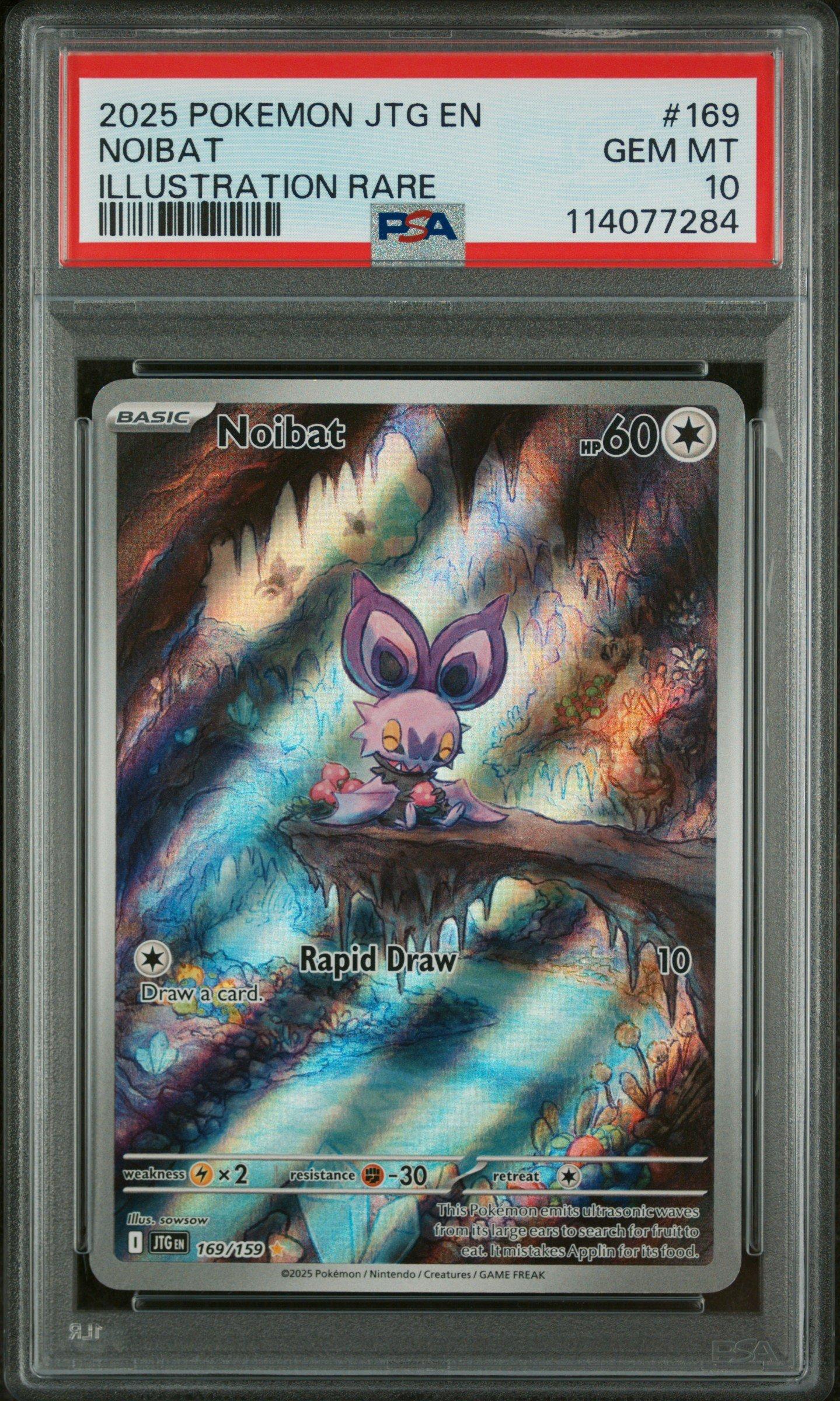 2025 Pokemon Jtg En-journey Together 169 Noibat Illustration Rare PSA