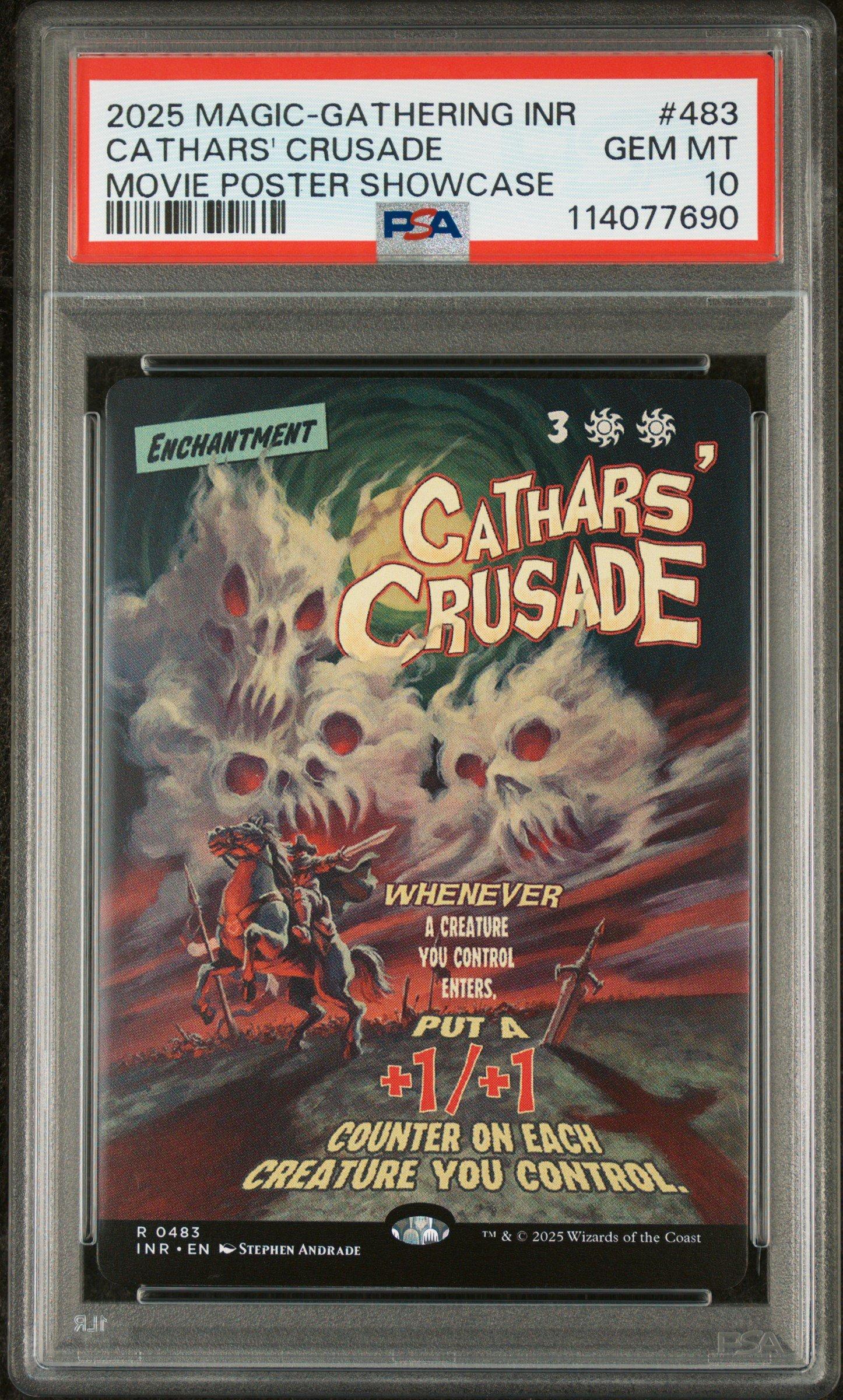 2025 Magic The Gathering Innistrad Remastered 483 Cathars' Crusade Movie Poster Showcase PSA 10