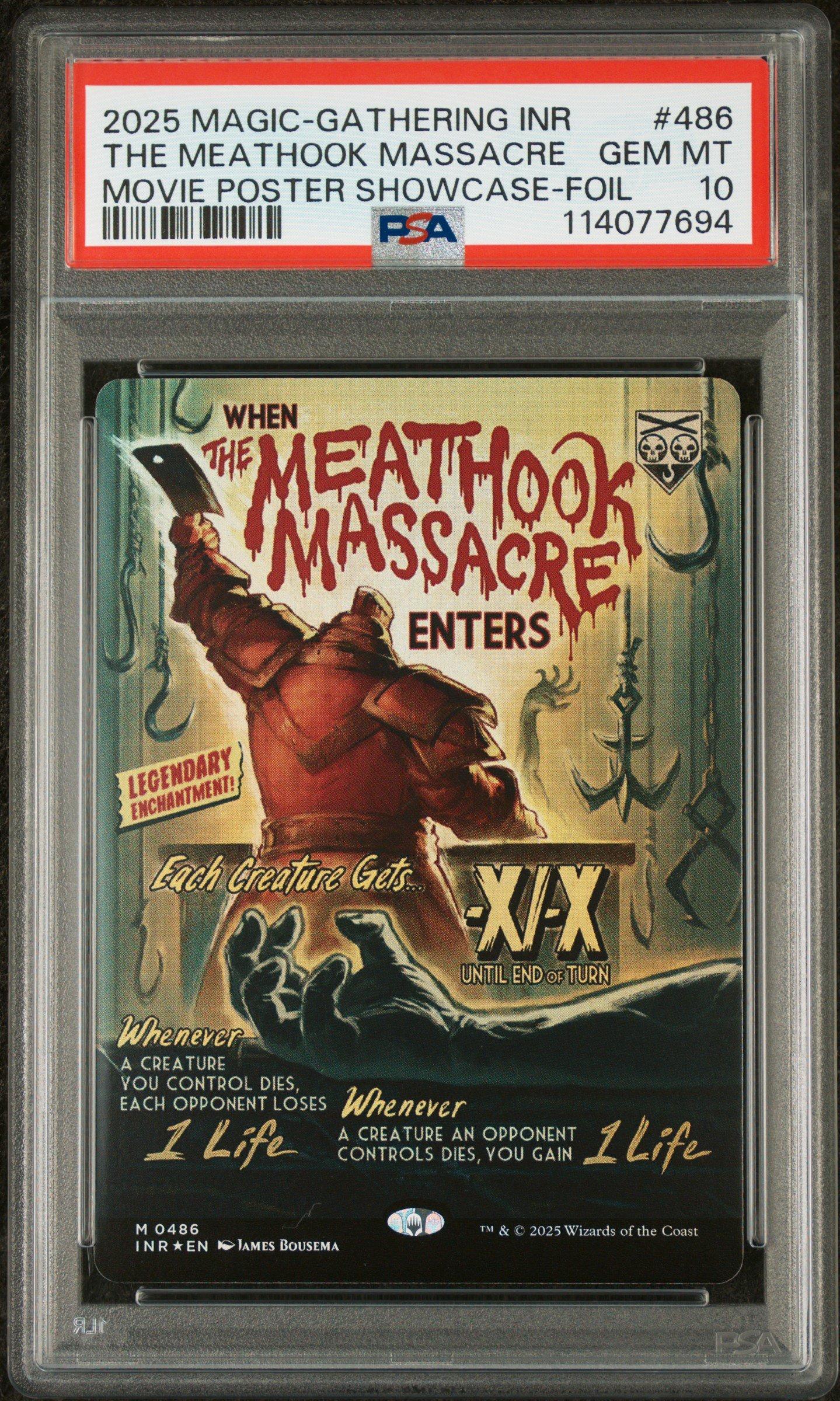 2025 Magic The Gathering Innistrad Remastered 486 The Meathook Massacre Movie Poster Showcase-foil PSA 10