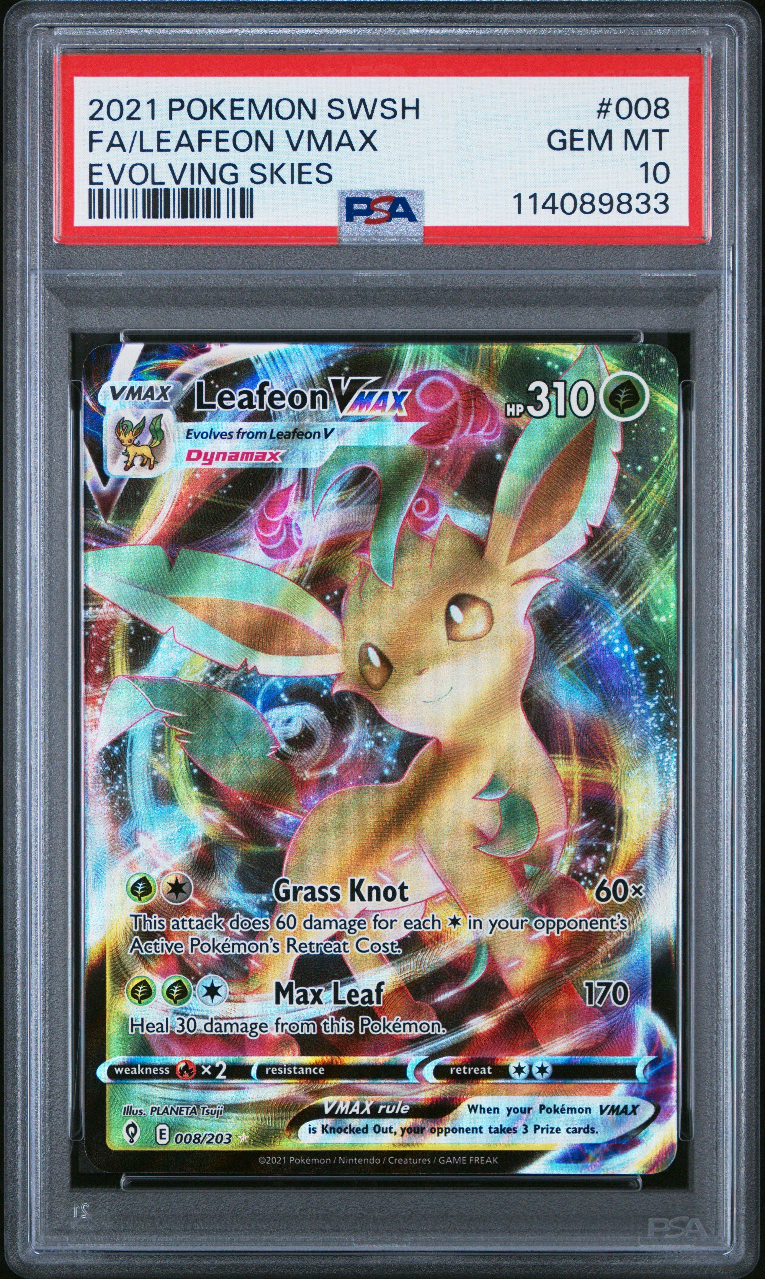 2021 Pokemon Sword & Shield Evolving Skies 008 Full Art/leafeon