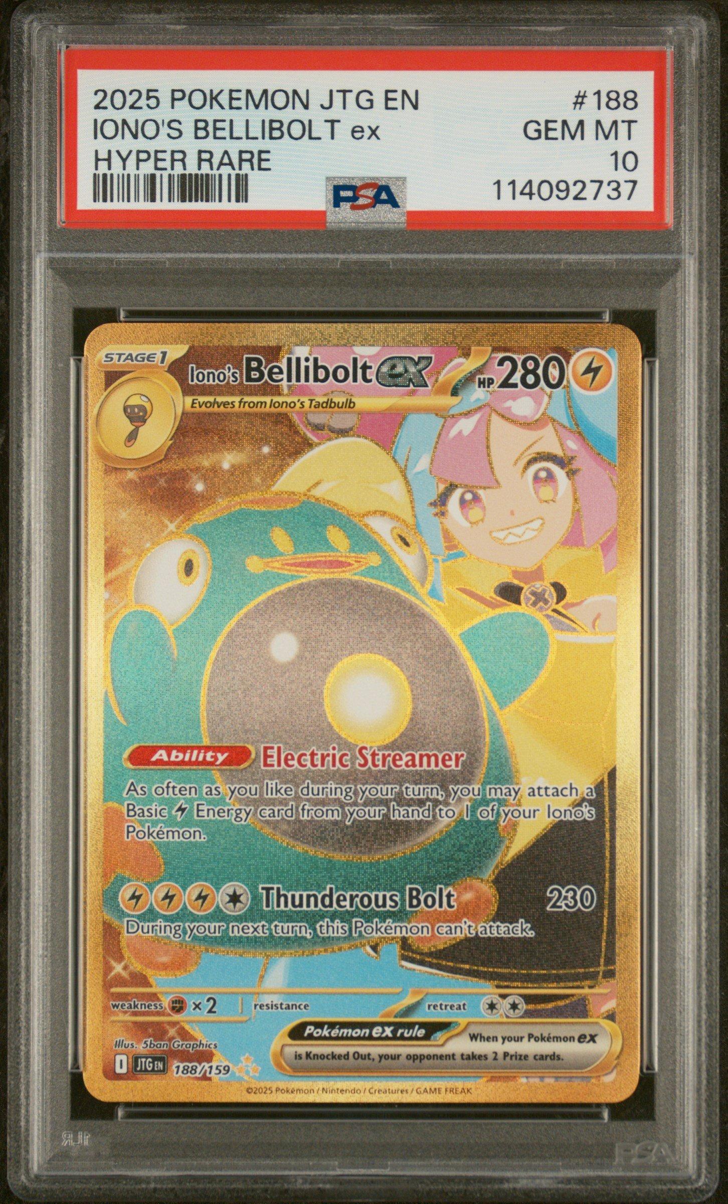 2025 Pokemon Jtg En-journey Together 188 Iono's Bellibolt Ex Hyper