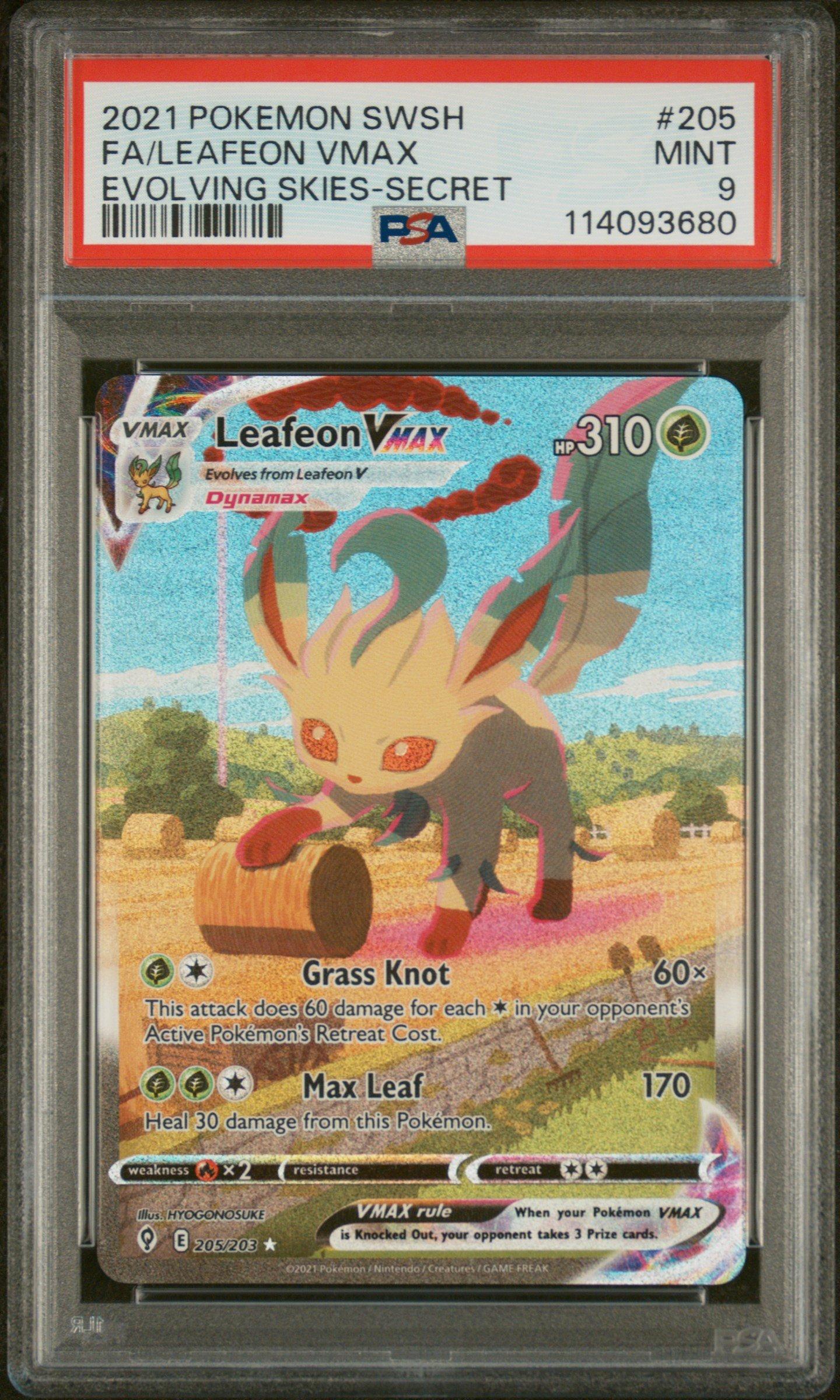 2021 Pokemon Sword & Shield Evolving Skies 205 Full Art/leafeon Vmax Secret  PSA 9 Graded Card | GameStop