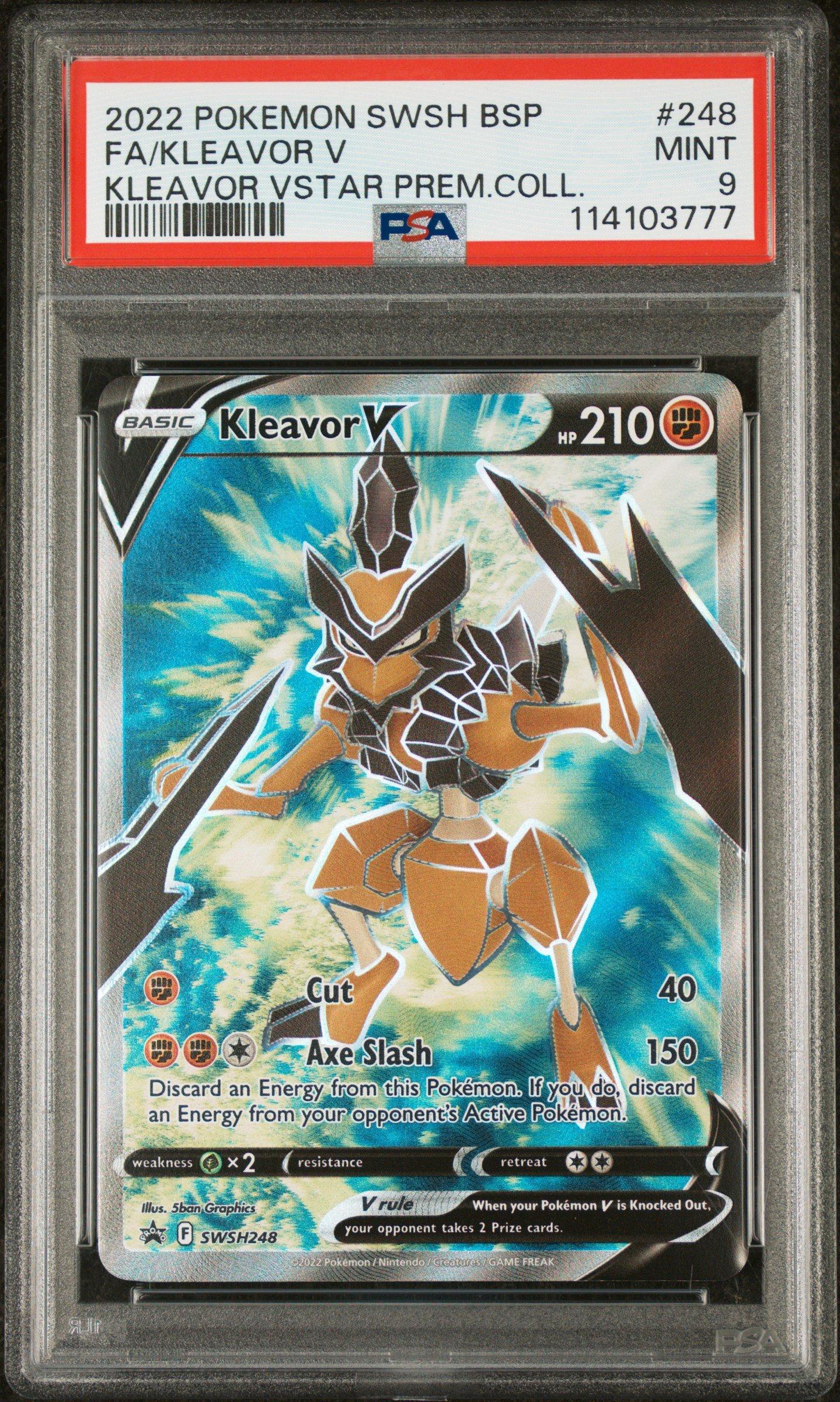 2022 Pokemon Swsh Black Star Promo 248 Full Art/kleavor V Kleavor Vstar Premium Collection PSA 9