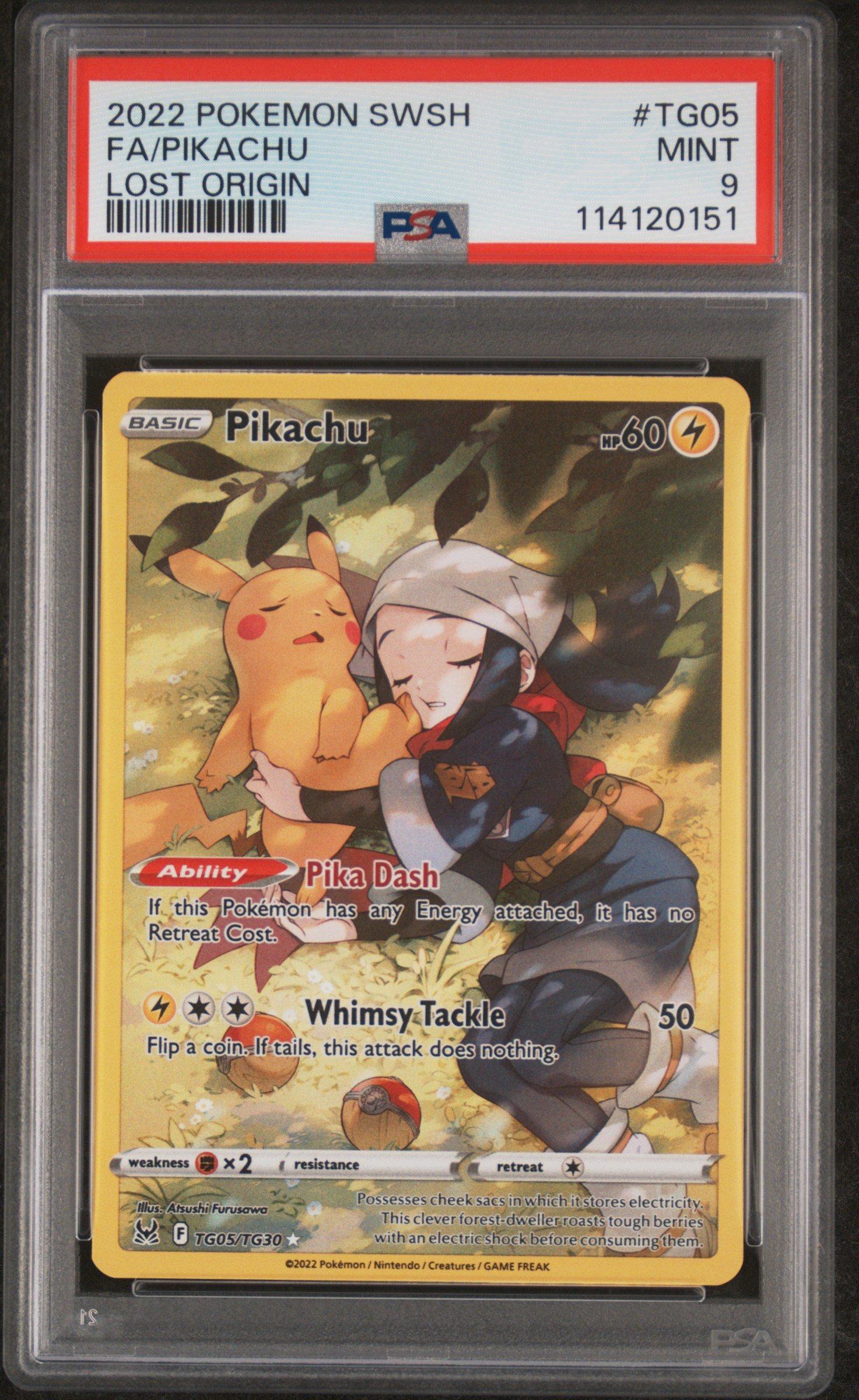 2022 Pokemon Sword & Shield Lost Origin Tg05 Full Art/pikachu PSA