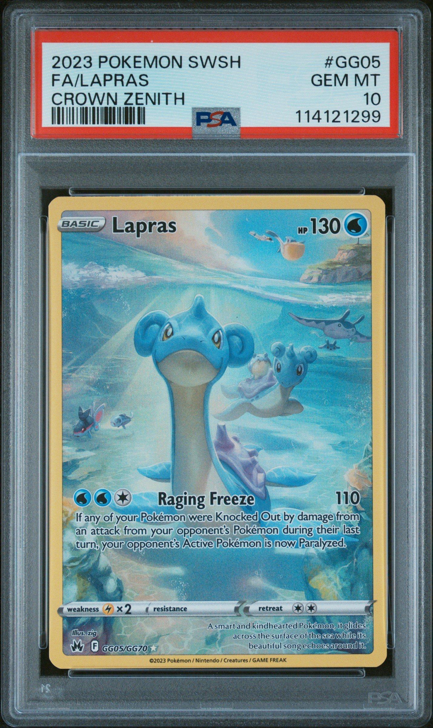 2023 Pokemon Sword And Shield Crown Zenith Gg05 Full Art/lapras