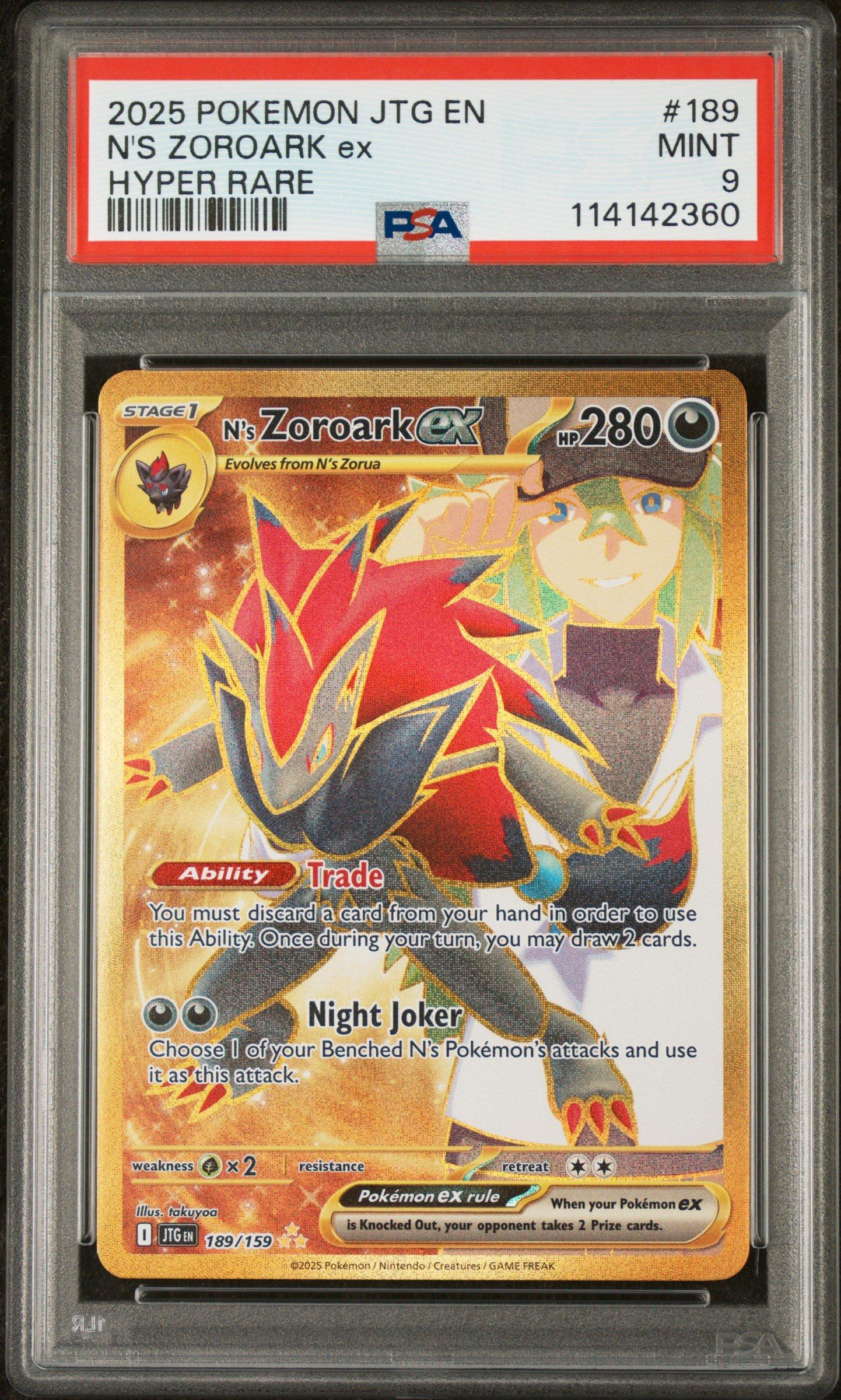 2025 Pokemon Jtg En-journey Together 189 N's Zoroark Ex Hyper Rare