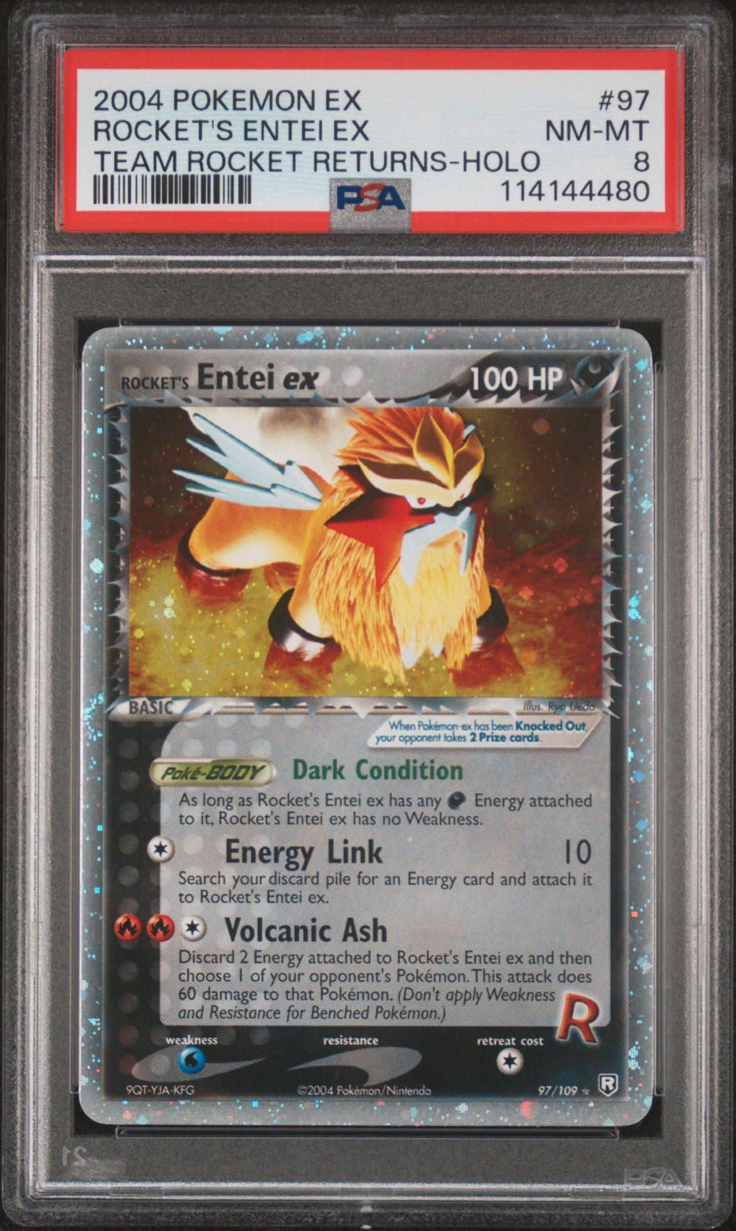 2004 Pokemon Ex Team Rocket Returns 97 Rocket's Entei Ex-holo PSA