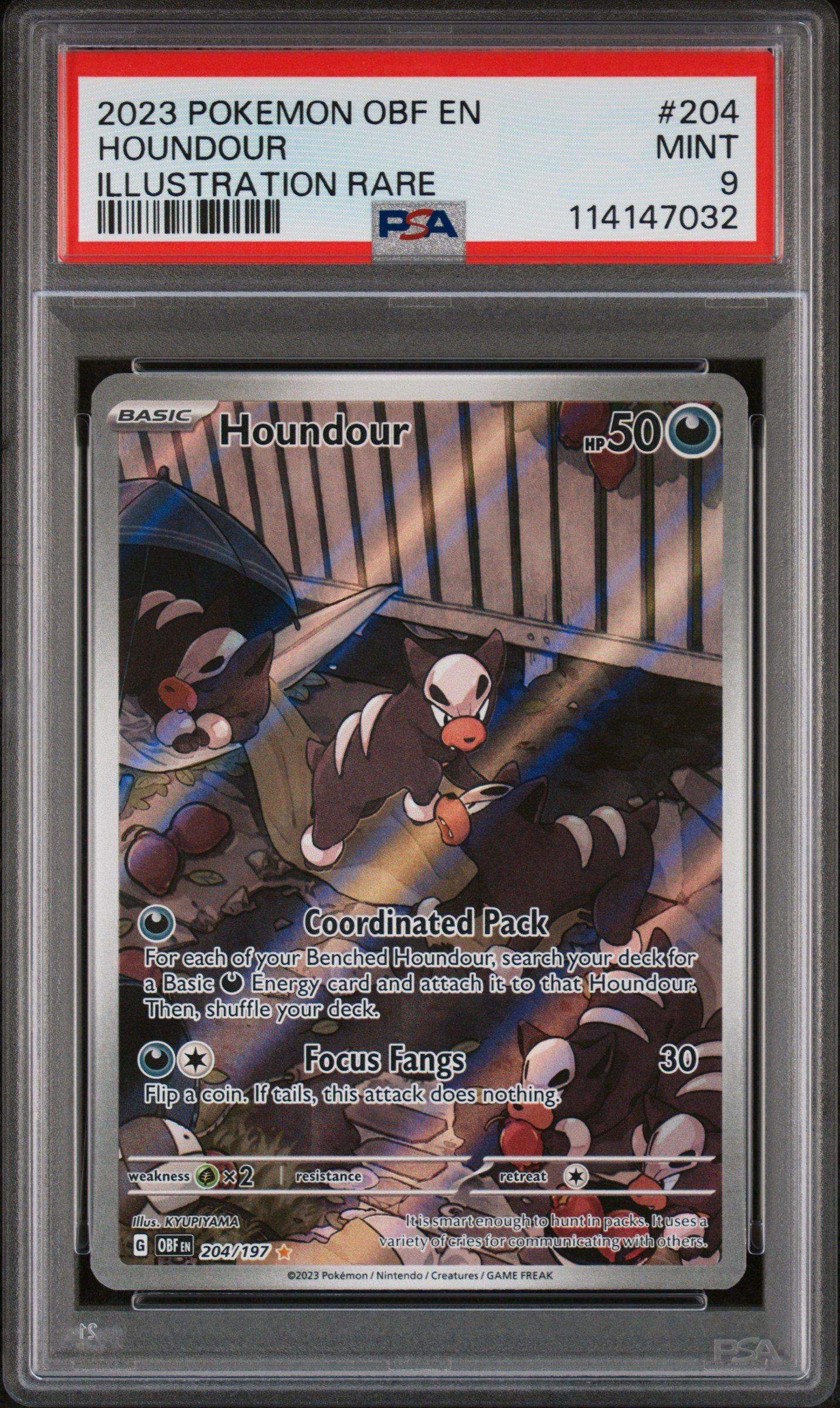 2023 Pokemon Obf En-obsidian Flames 204 Houndour Illustration Rare