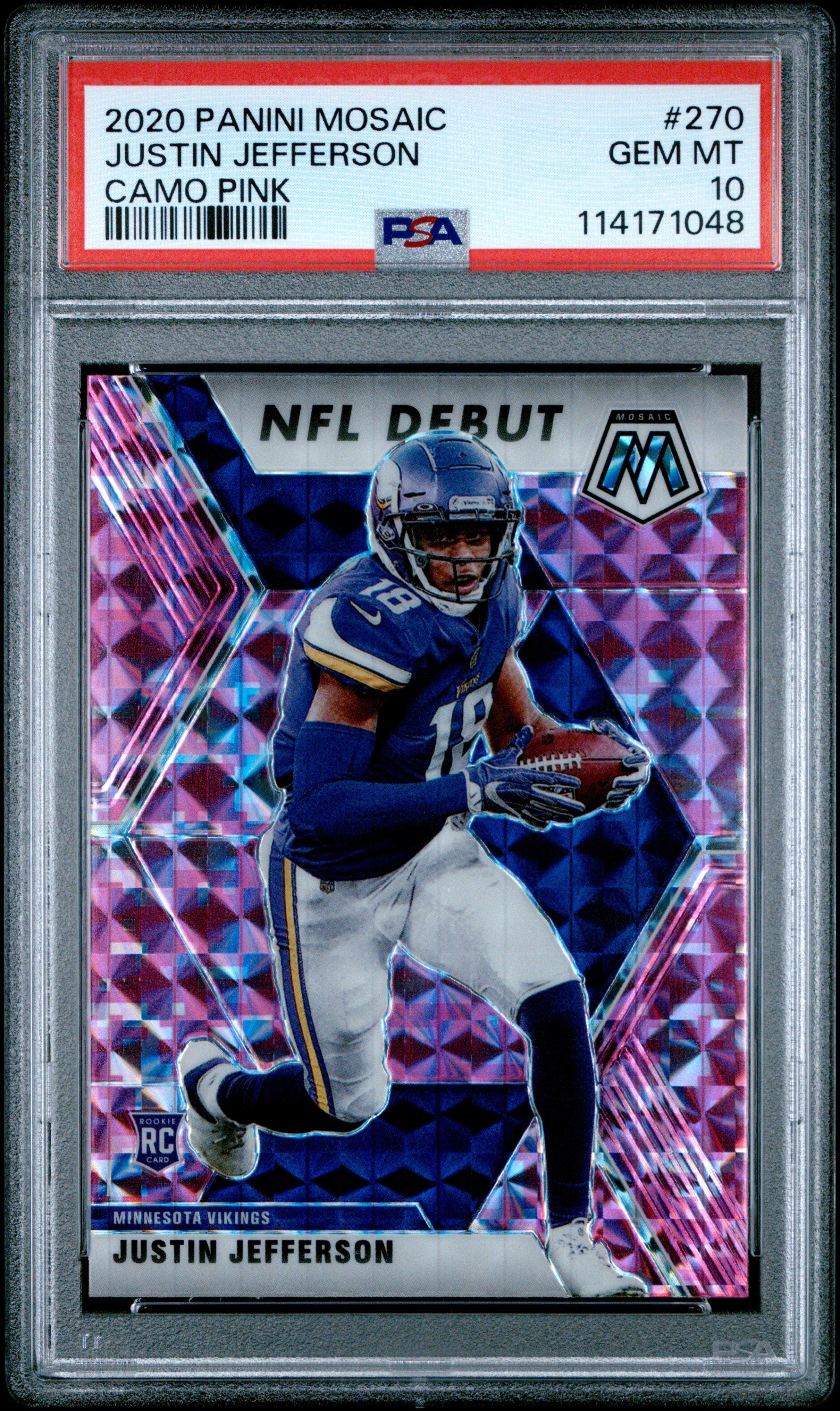 2020 Panini Mosaic 270 Justin Jefferson Camo Pink PSA 10 Graded Card |  GameStop