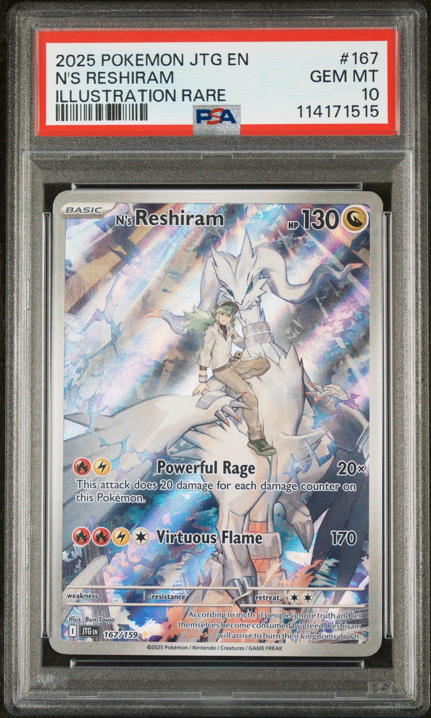 2025 Pokemon Jtg En-journey Together 167 N's Reshiram Illustration