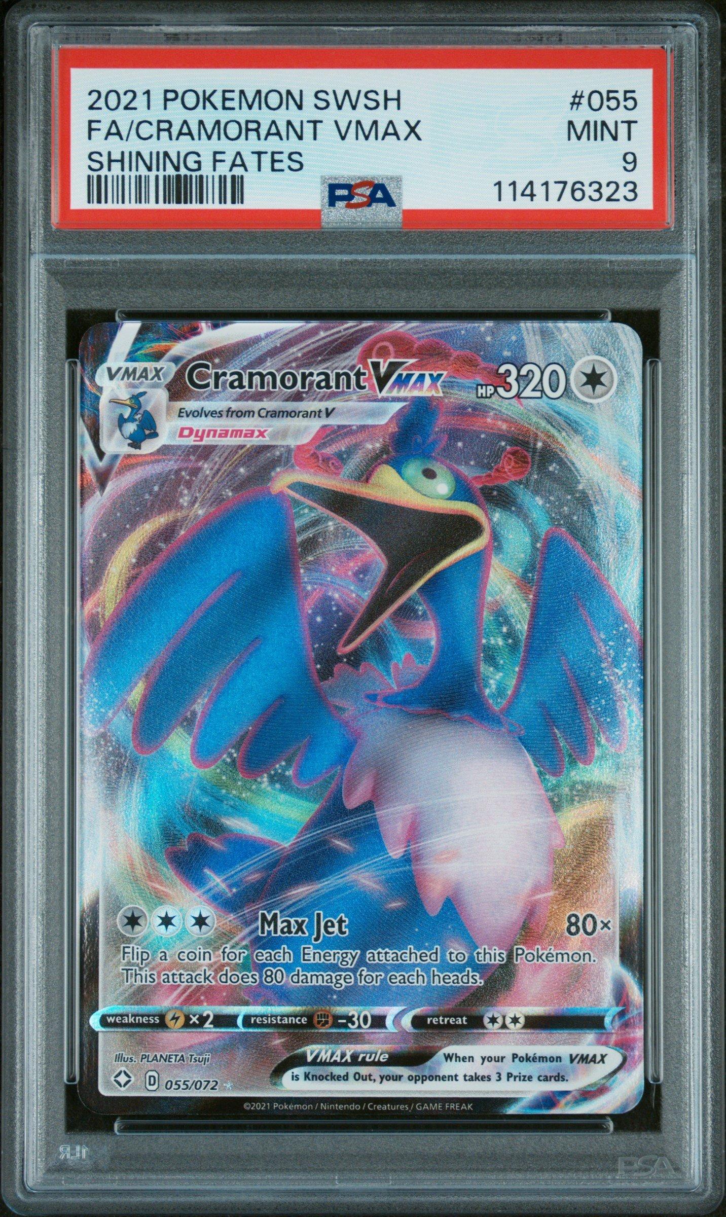 2021 Pokemon Sword & Shield Shining Fates 055 Full Art/cramorant Vmax PSA