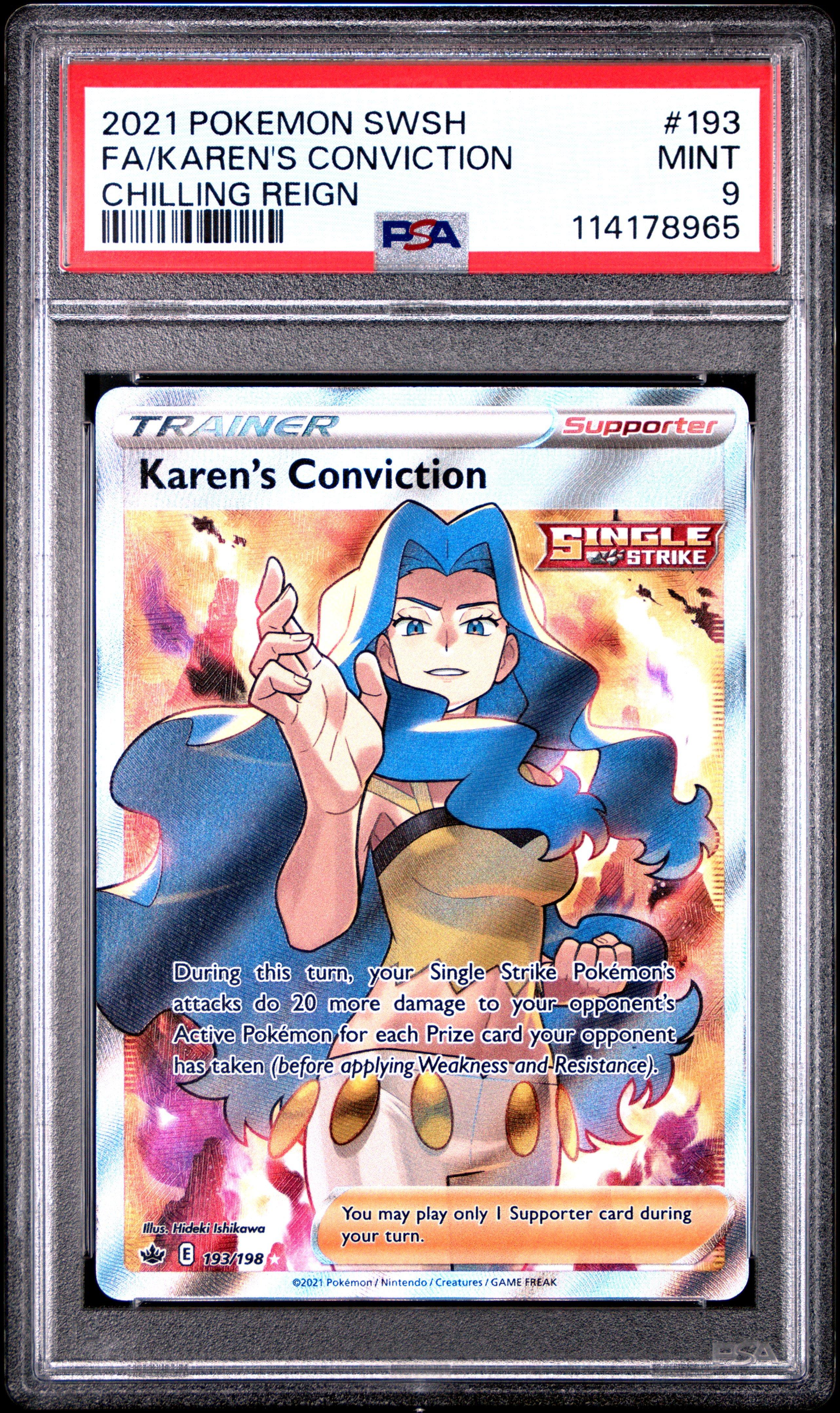 2021 Pokemon Sword & Shield Chilling Reign 193 Full Art/karen's