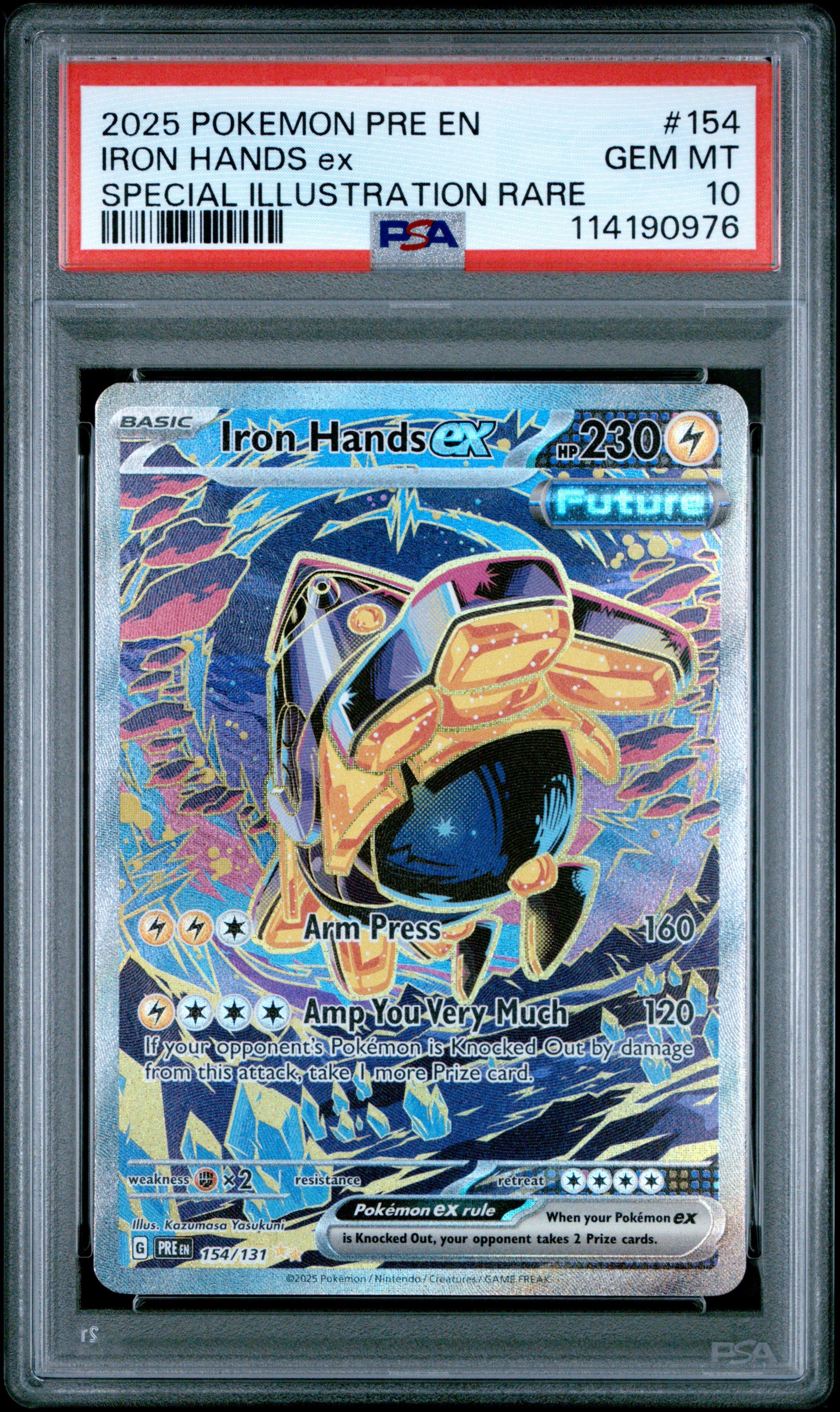 2025 Pokemon Pre En-prismatic Evolutions 154 Iron Hands Ex Special Illustration Rare PSA
