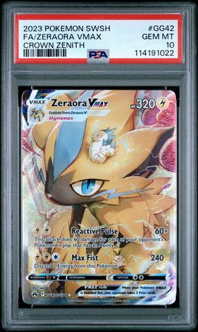 ポケモンカード 6枚セット PSAグレード付き 2023 Pokemon Sword And Shield Crown Zenith Gg42 Full Art/zeraora