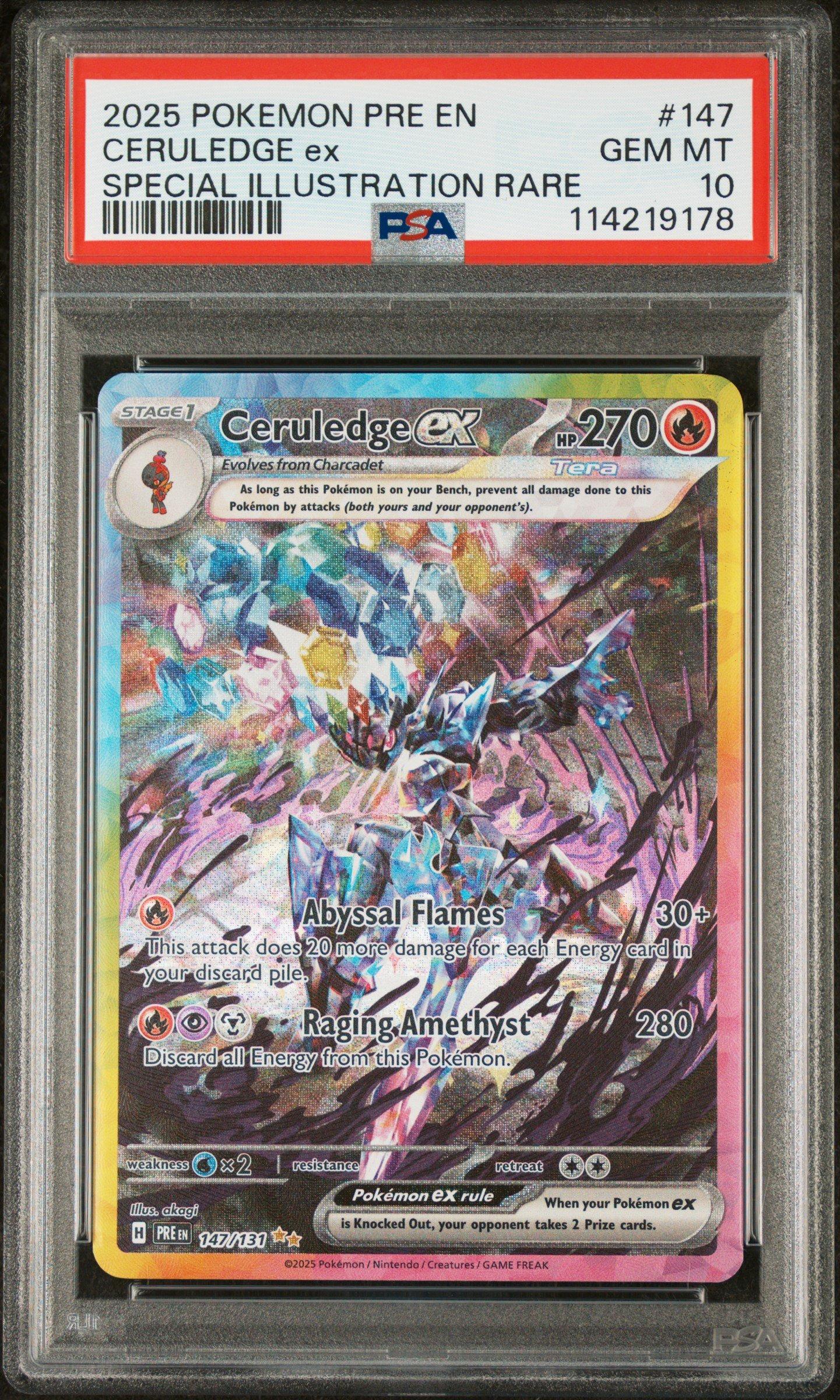 2025 Pokemon Pre En-prismatic Evolutions 147 Ceruledge Ex Special