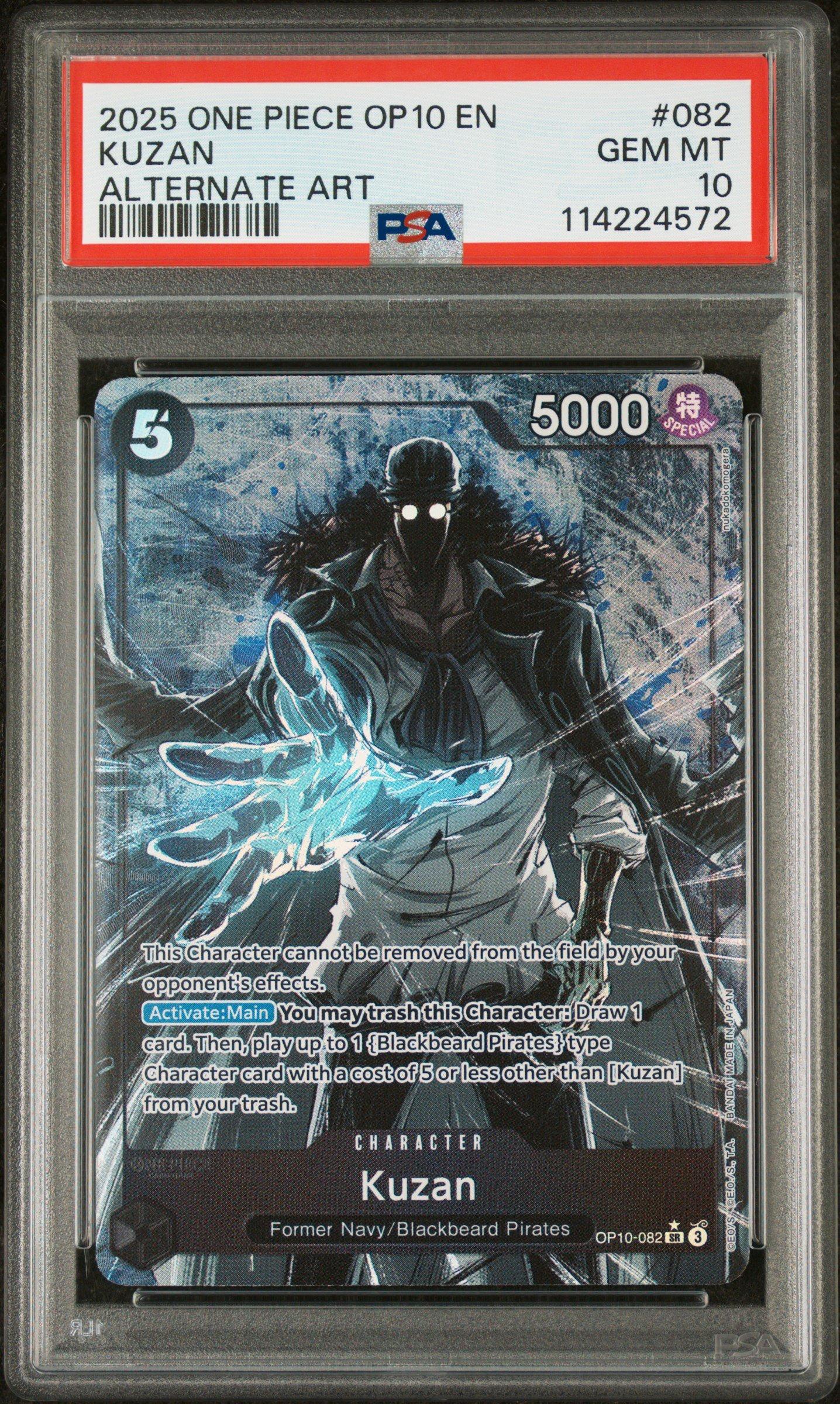 2025 One Piece Op10-royal Blood 082 Kuzan Alternate Art PSA 10
