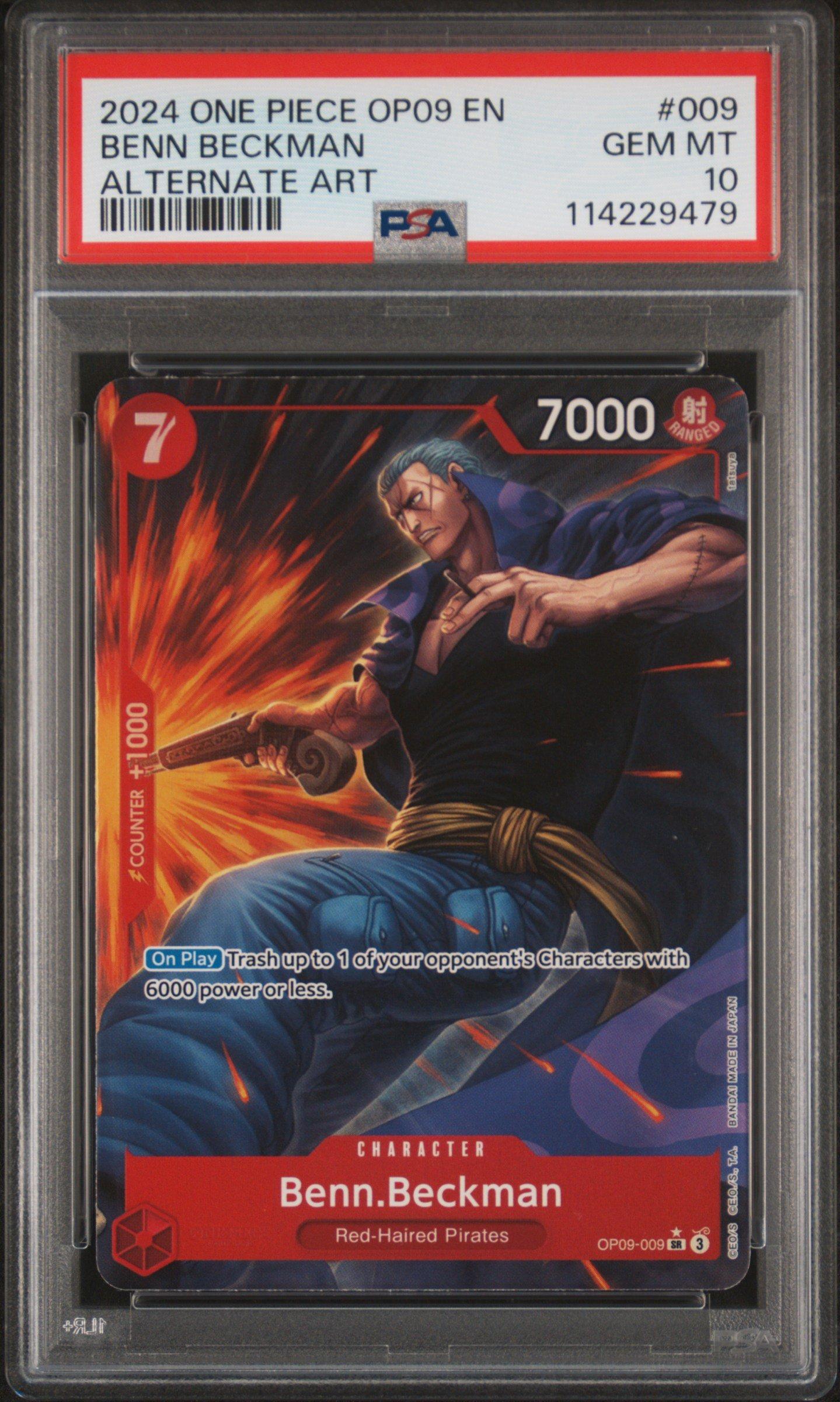 【PSA10】ベックマン　チャンピオンシップ　OP09-009 1枚 ベン・ベックマン 【プロモ】《赤》未開封 チャンピオンシップ版OP09
