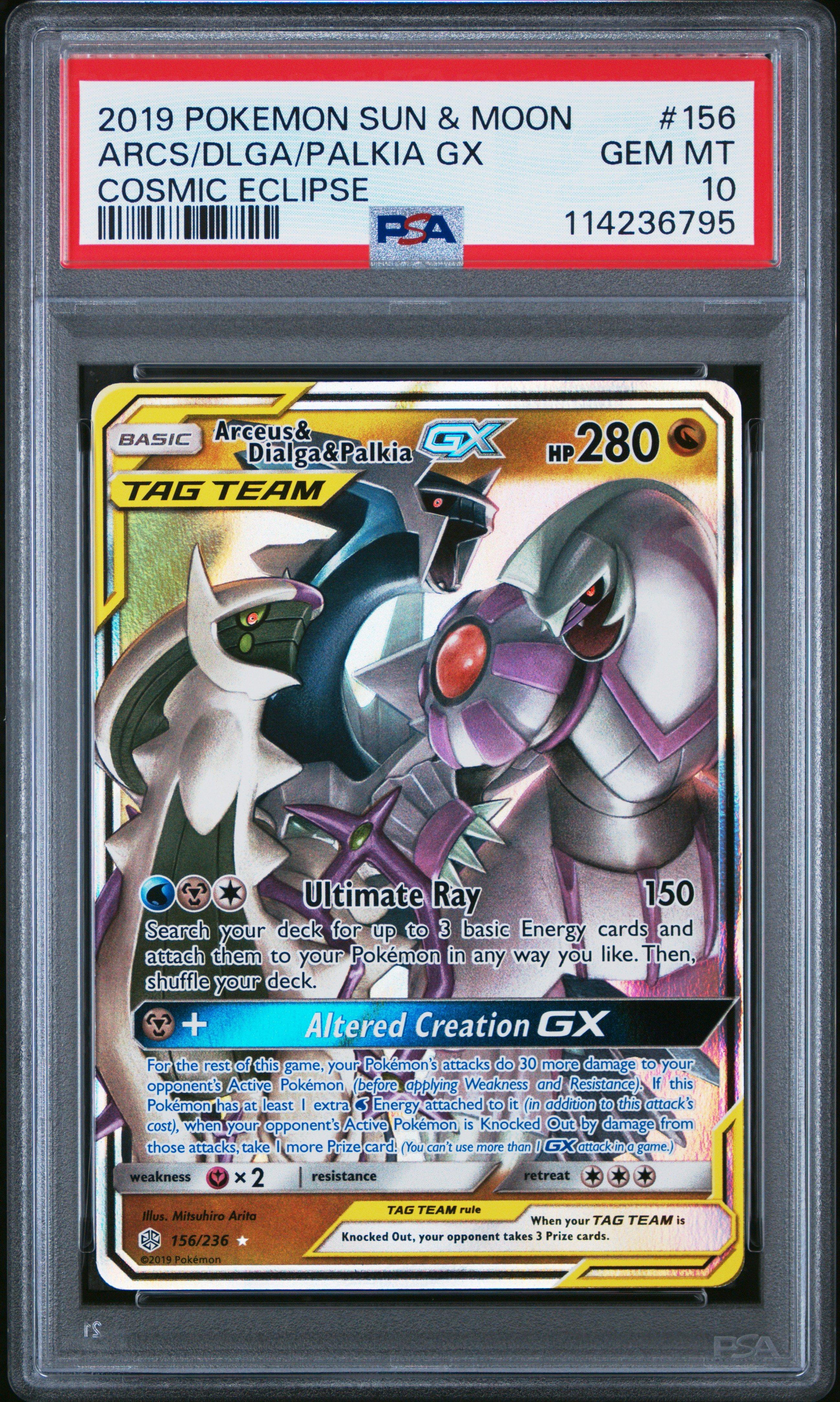 2019 Pokemon Sun & Moon Cosmic Eclipse 156 Arceus & Dialga