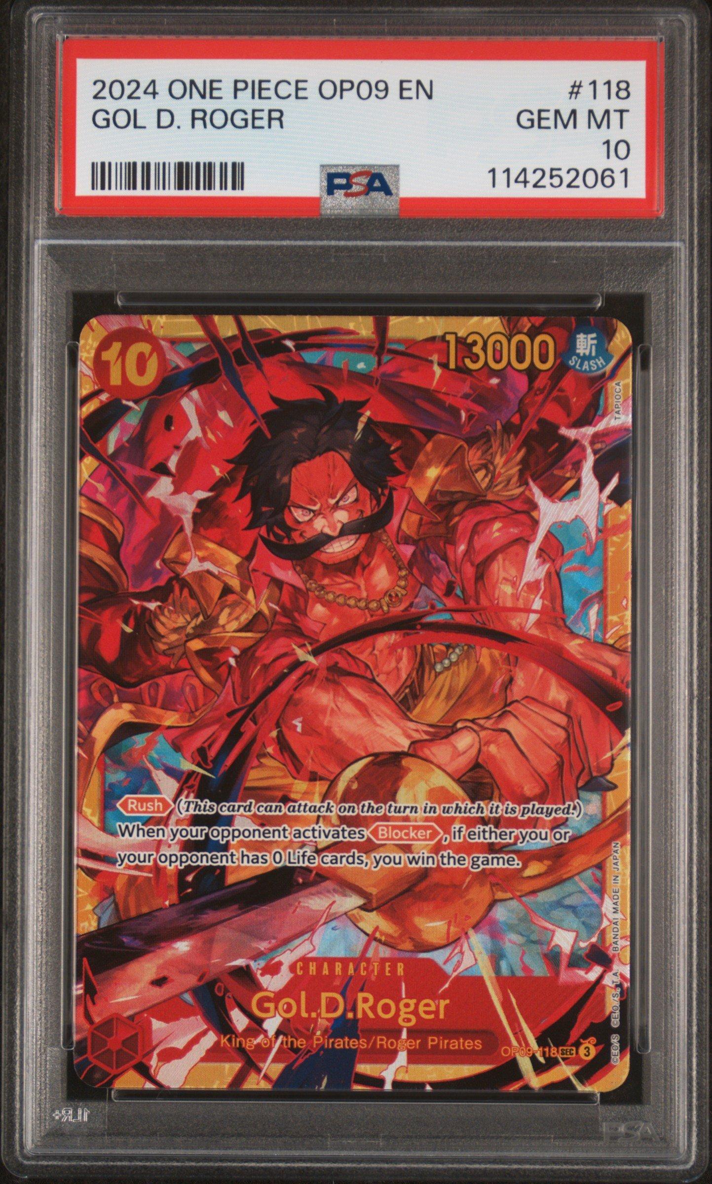 2024 One Piece Op09-emperors In The New World 118 Gol D. Roger PSA
