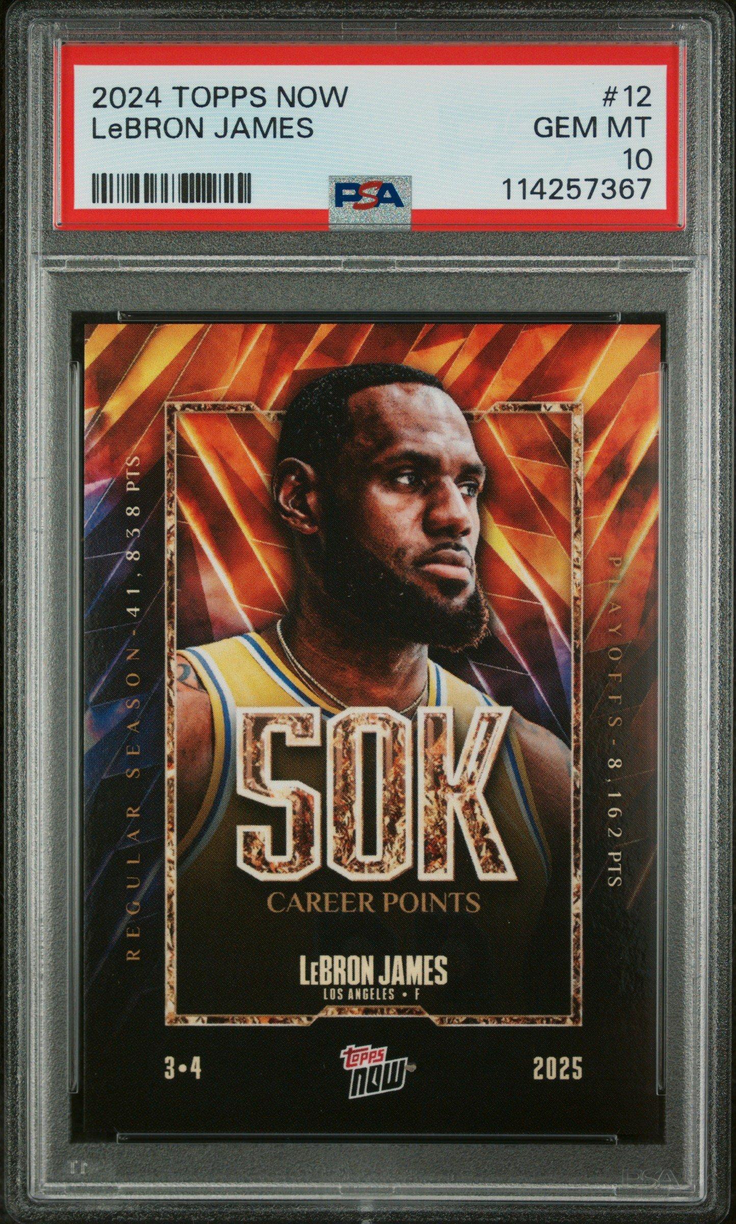 2024 Topps Now 12 Lebron James PSA 10