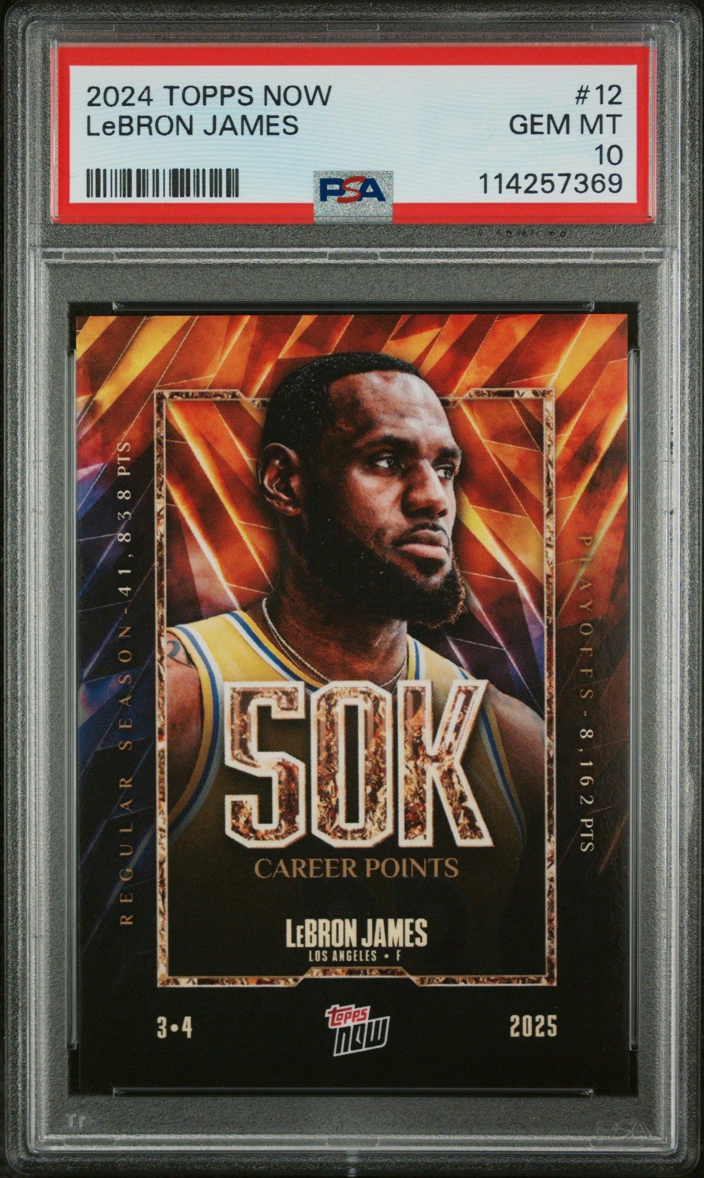 2024 Topps Now 12 Lebron James PSA 10