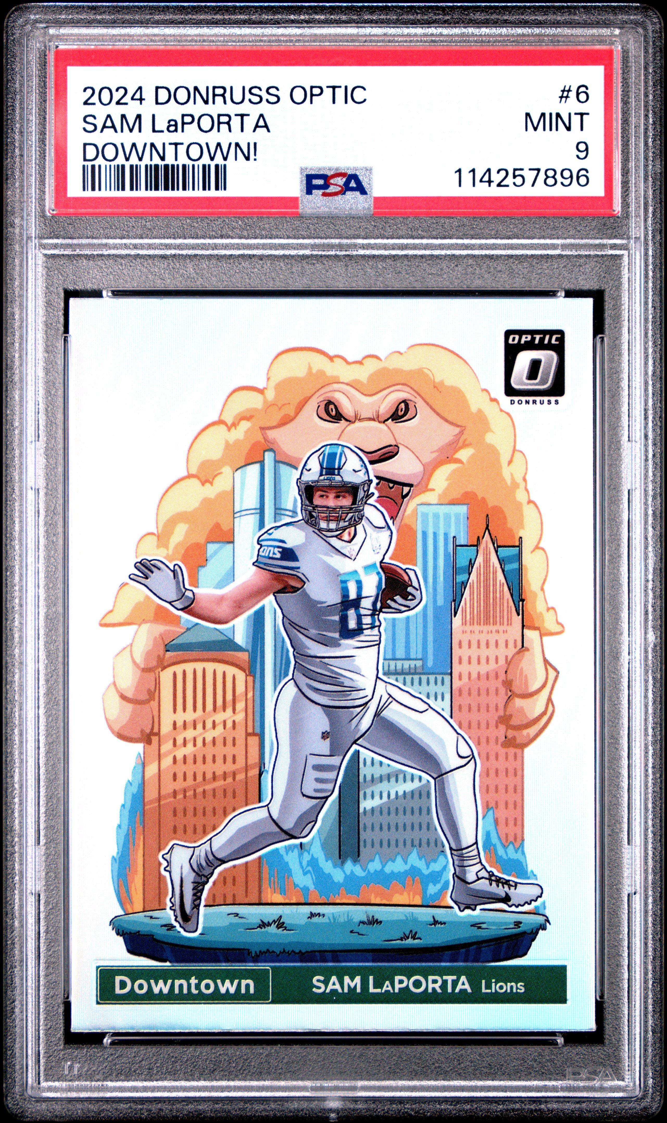 2024 Panini Donruss Optic Downtown! 6 Sam Laporta PSA 9