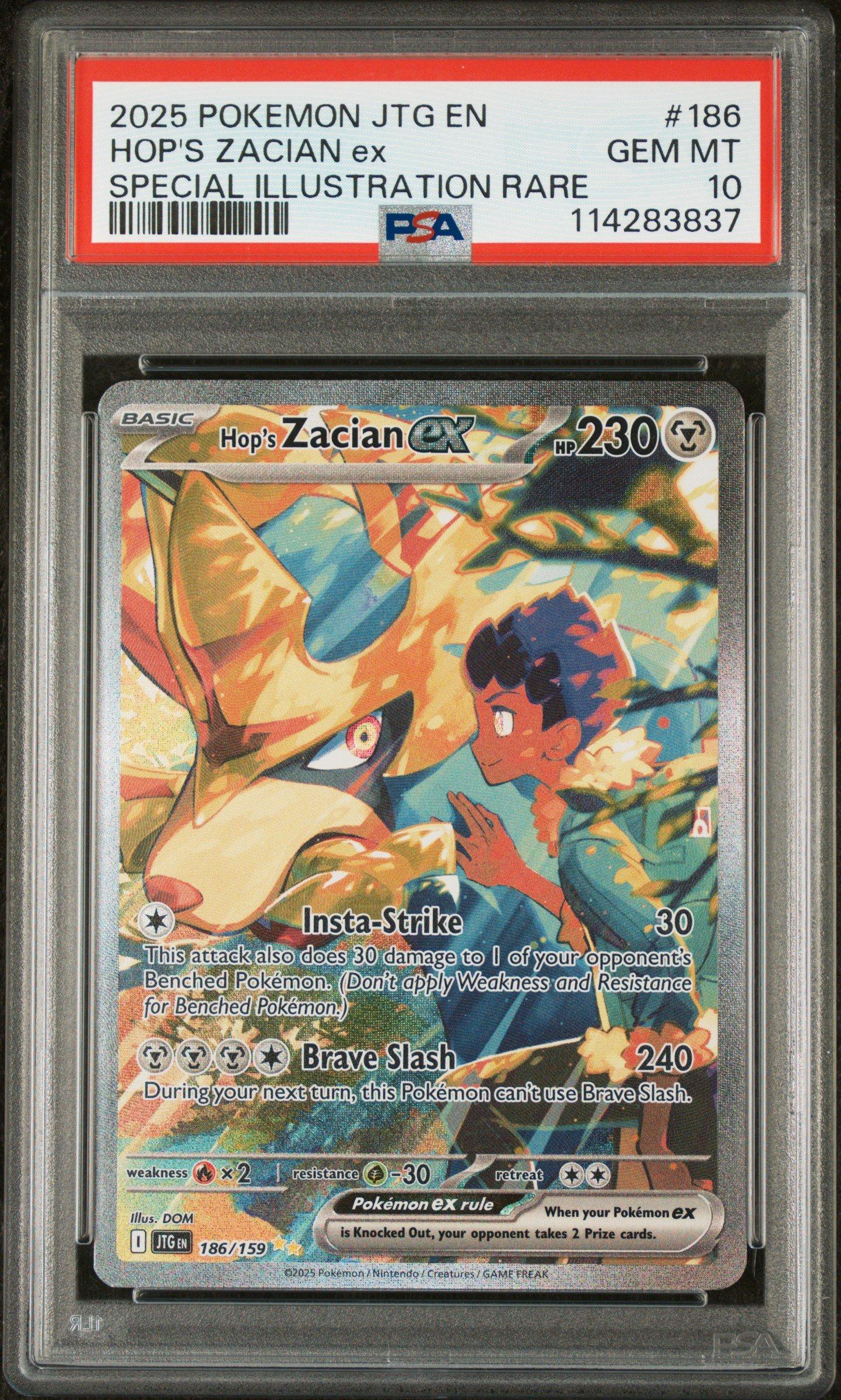 2025 Pokemon Jtg En-journey Together 186 Hop's Zacian Ex Special