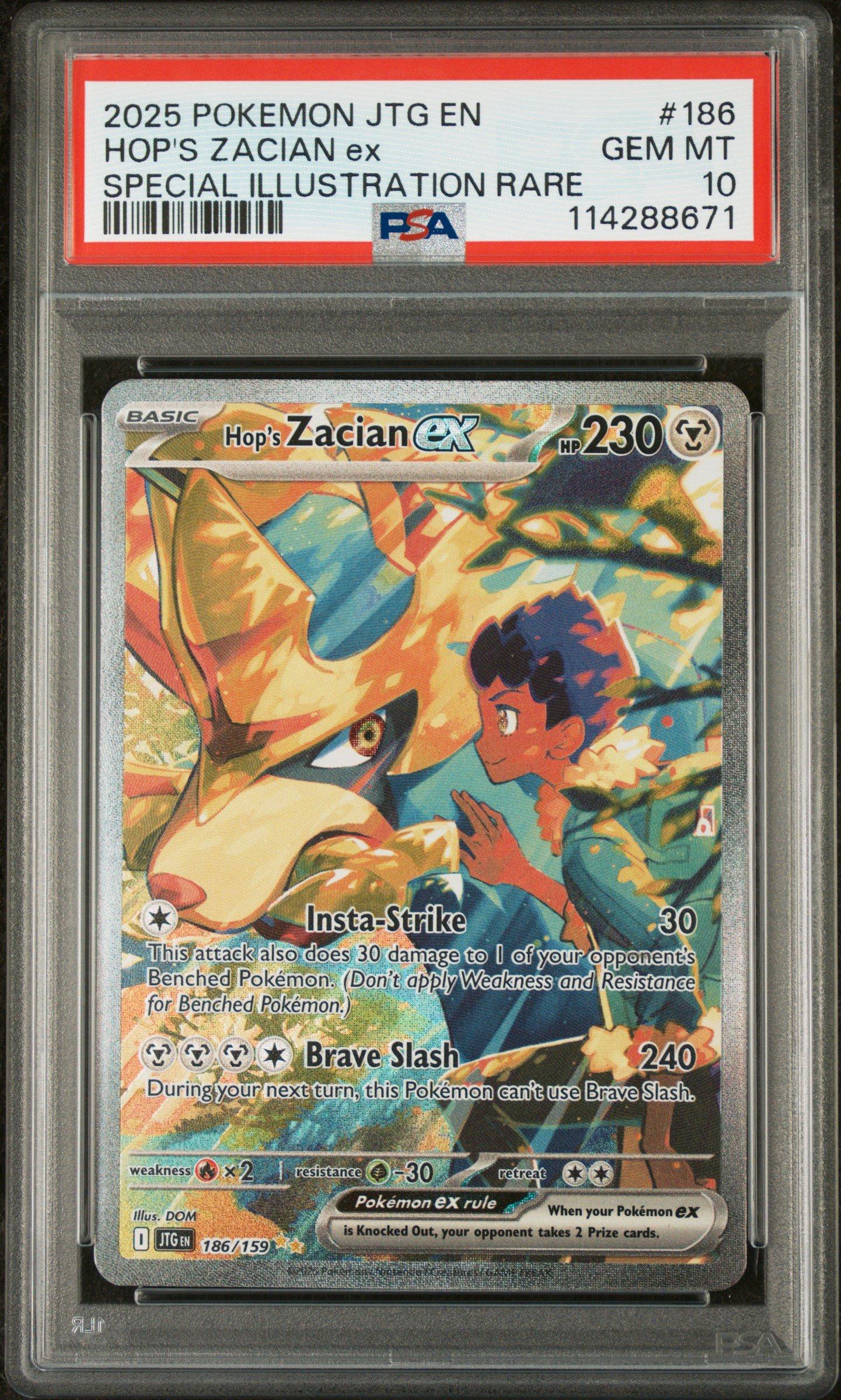 2025 Pokemon Jtg En-journey Together 186 Hop's Zacian Ex Special