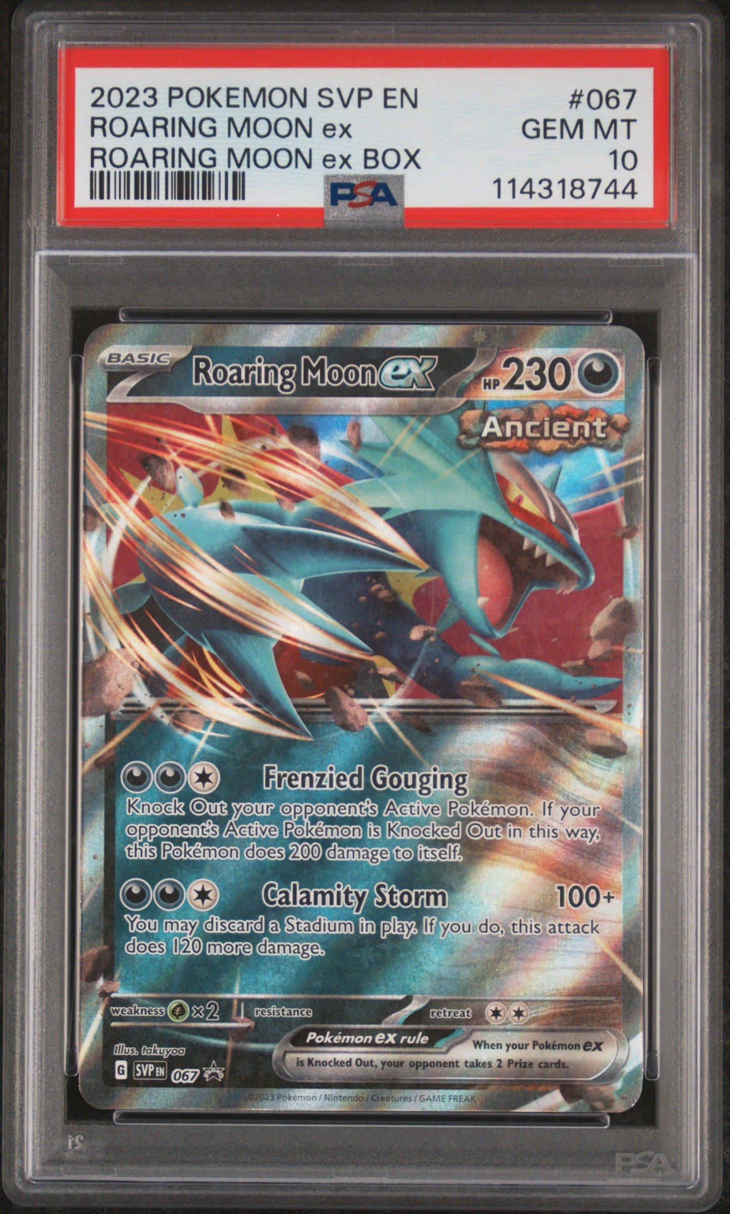 2023 Pokemon Svp En-sv Black Star Promo 067 Roaring Moon Ex Roaring Moon Ex Box PSA 10