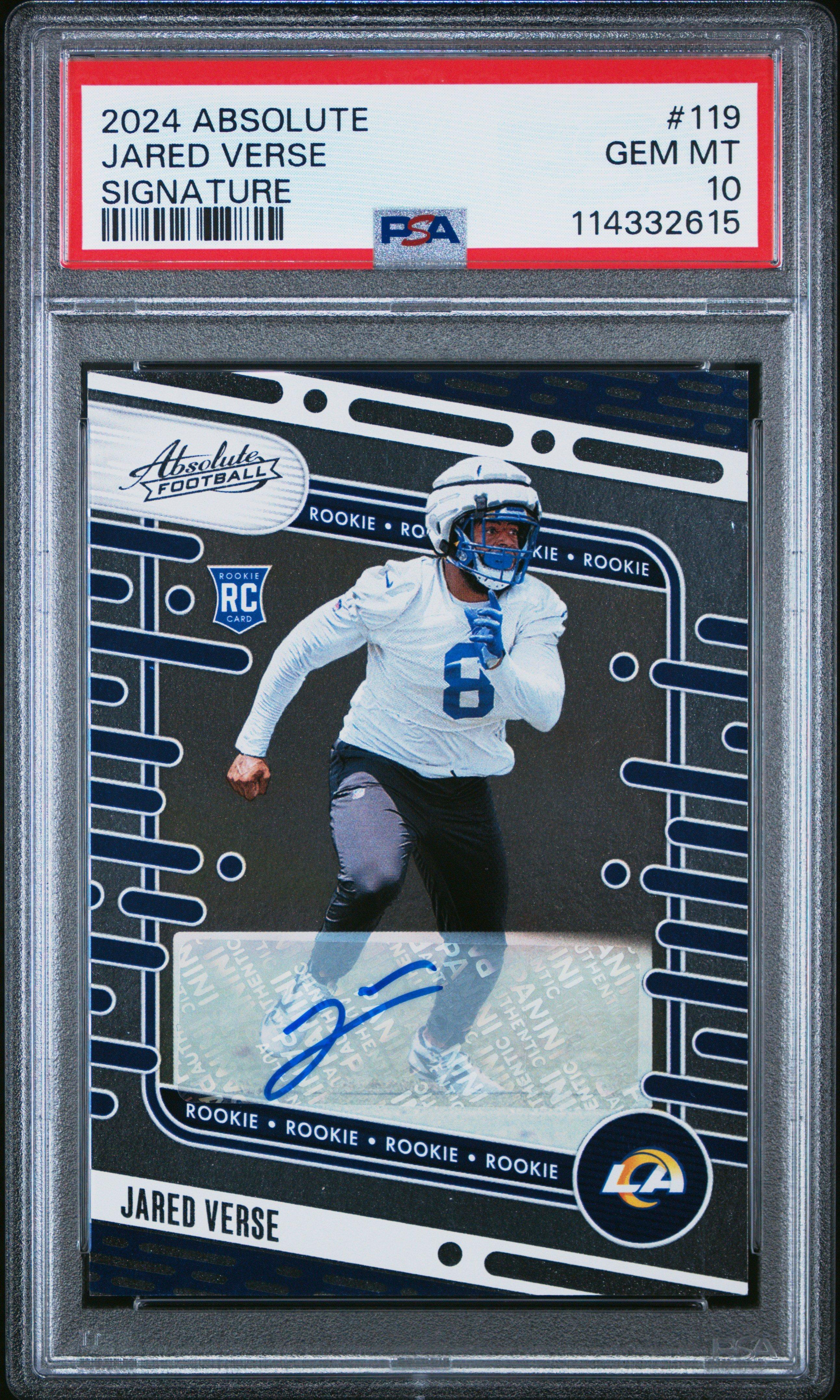 2024 Panini Absolute 119 Jared Verse Signature PSA 10