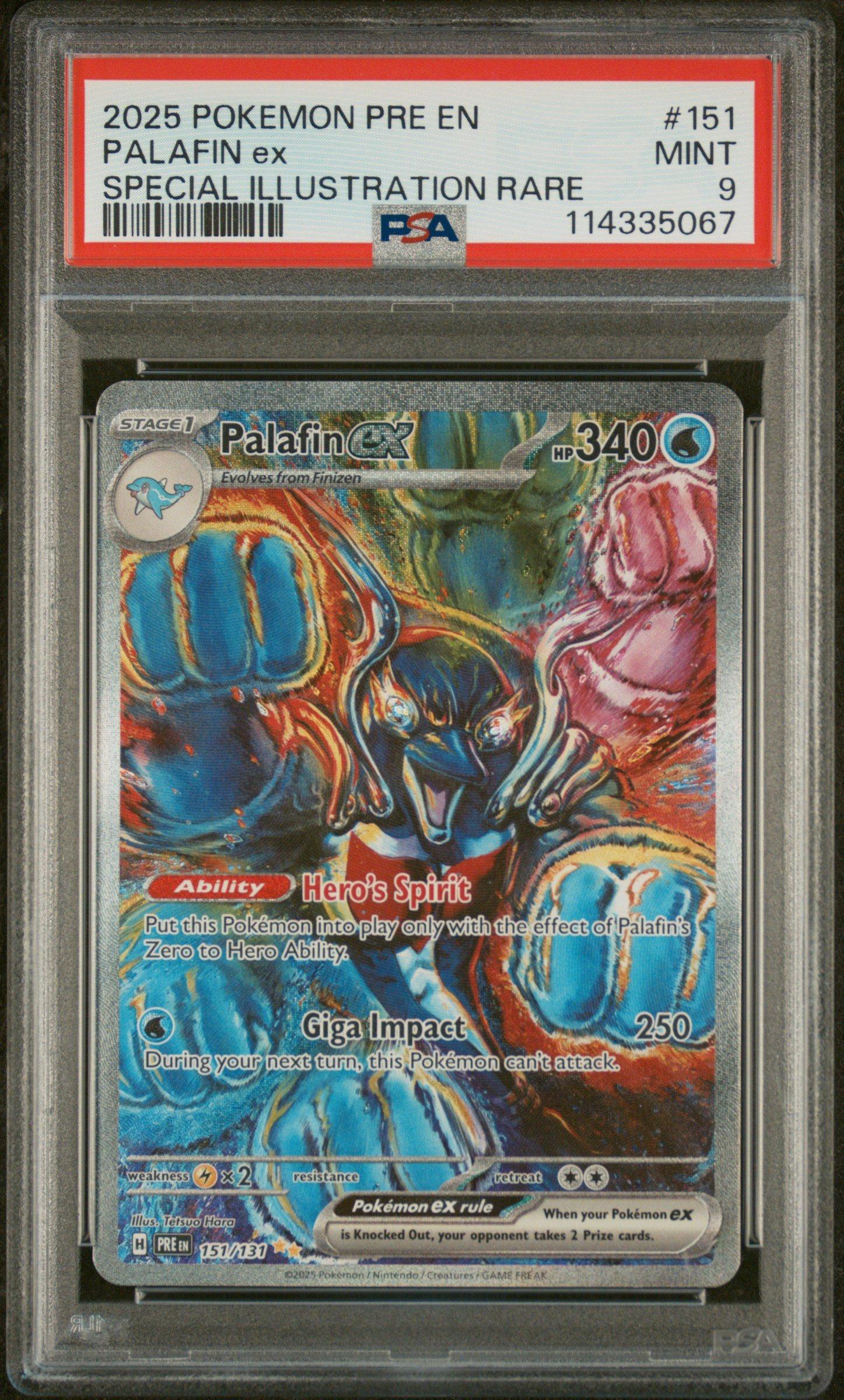 2025 Pokemon Pre En-prismatic Evolutions 151 Palafin Ex Special Illustration Rare PSA