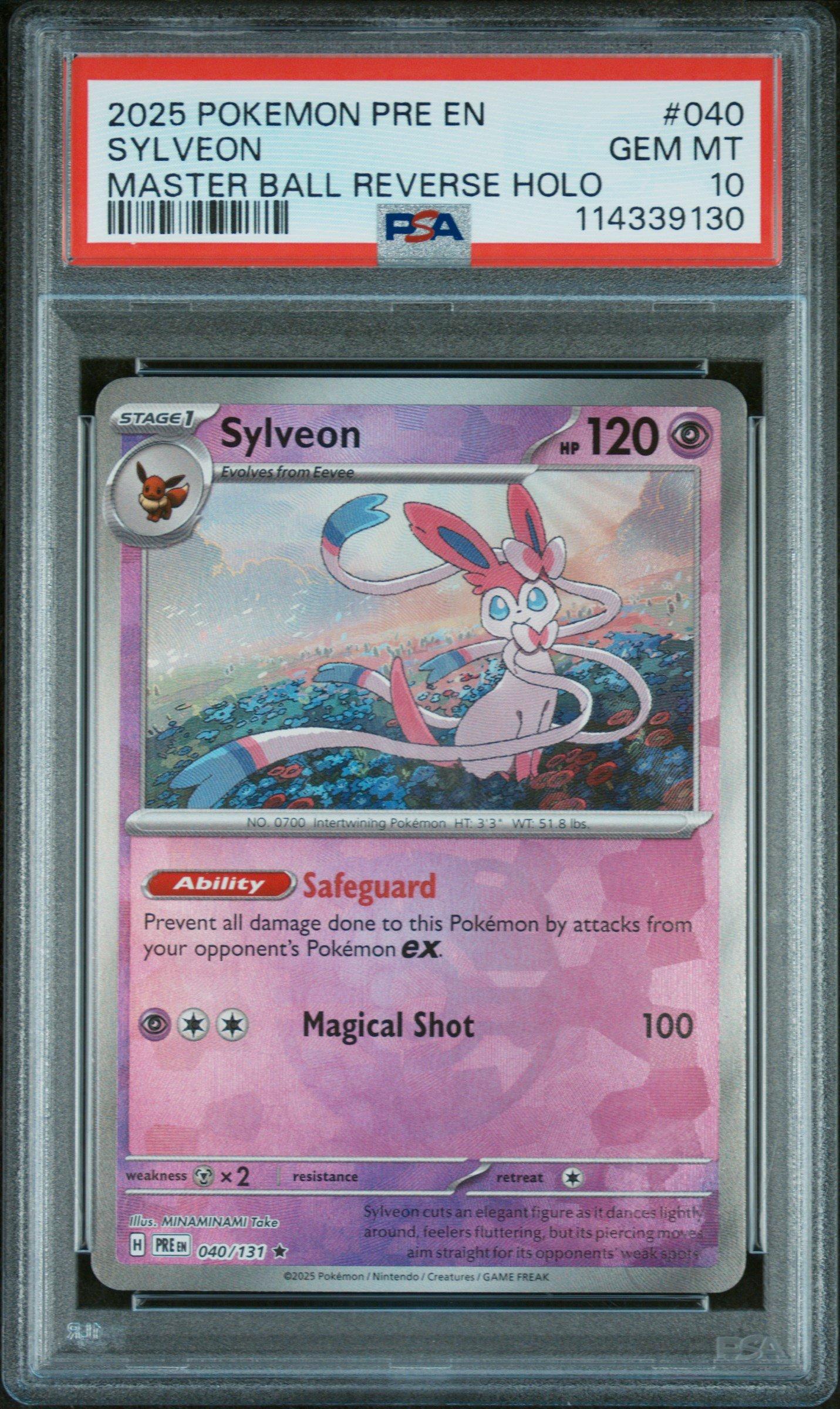 PSA10グレイシア #040 MASTER BALL REVERSE HOLO PSA 10 Glaceon Master Ball Reverse Holo Terastal Festival Pokemon