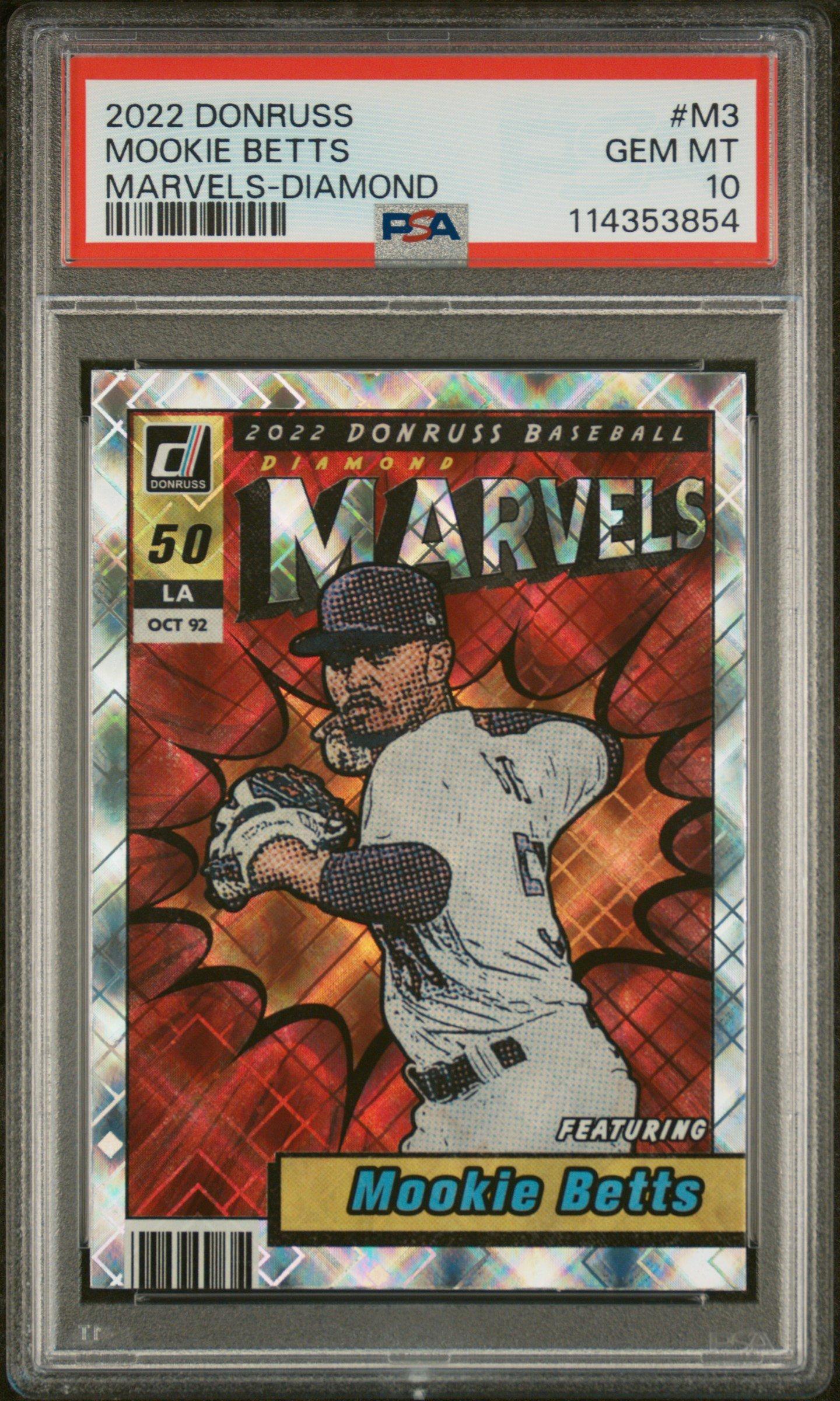 2022 Panini Donruss Marvels M3 Mookie Betts Diamond PSA 10