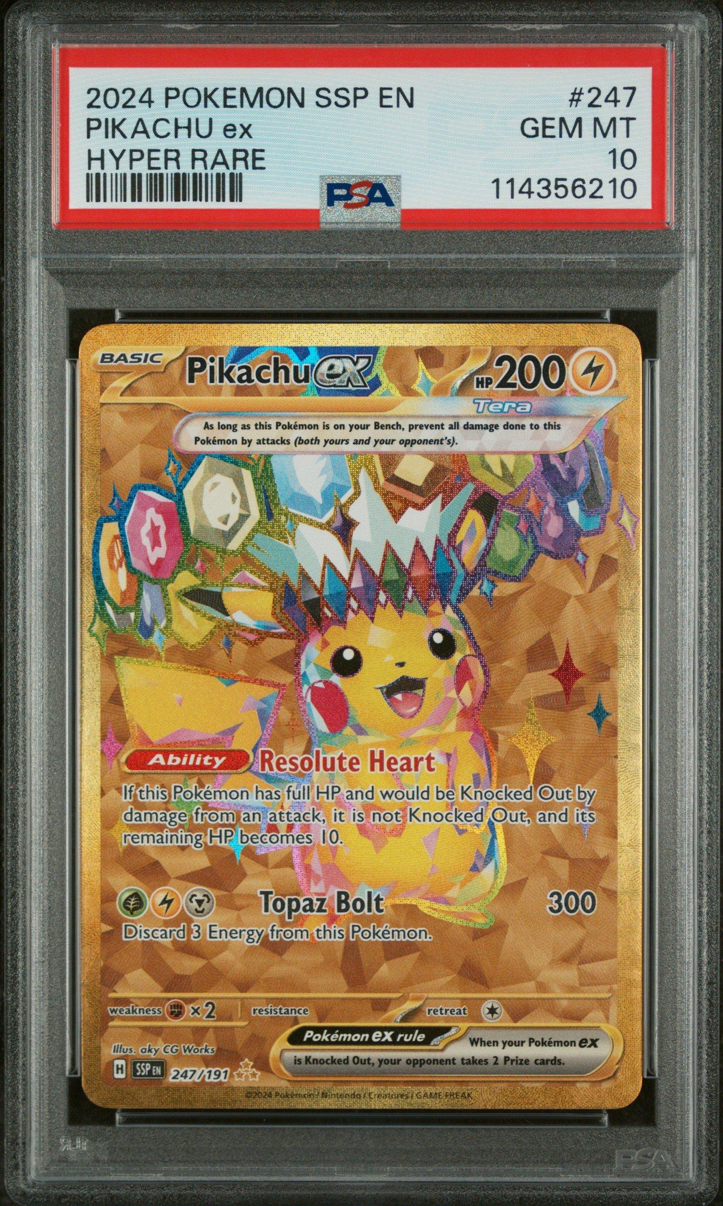2024 Pokemon Ssp En-surging Sparks 247 Pikachu Ex Hyper Rare PSA