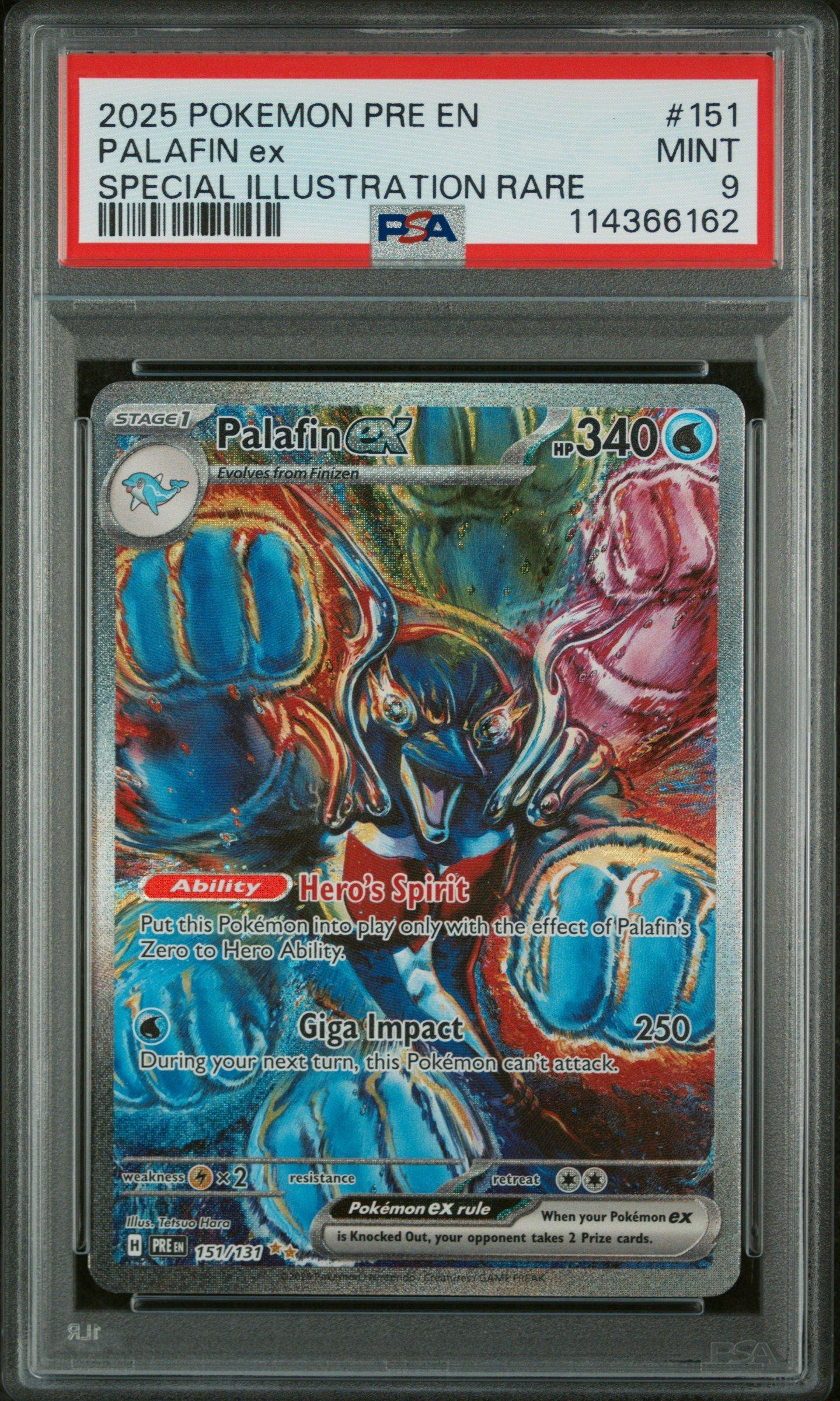 2025 Pokemon Pre En-Prismatic Evolutions 151 Palafin Ex Special Illustration Rare PSA 9