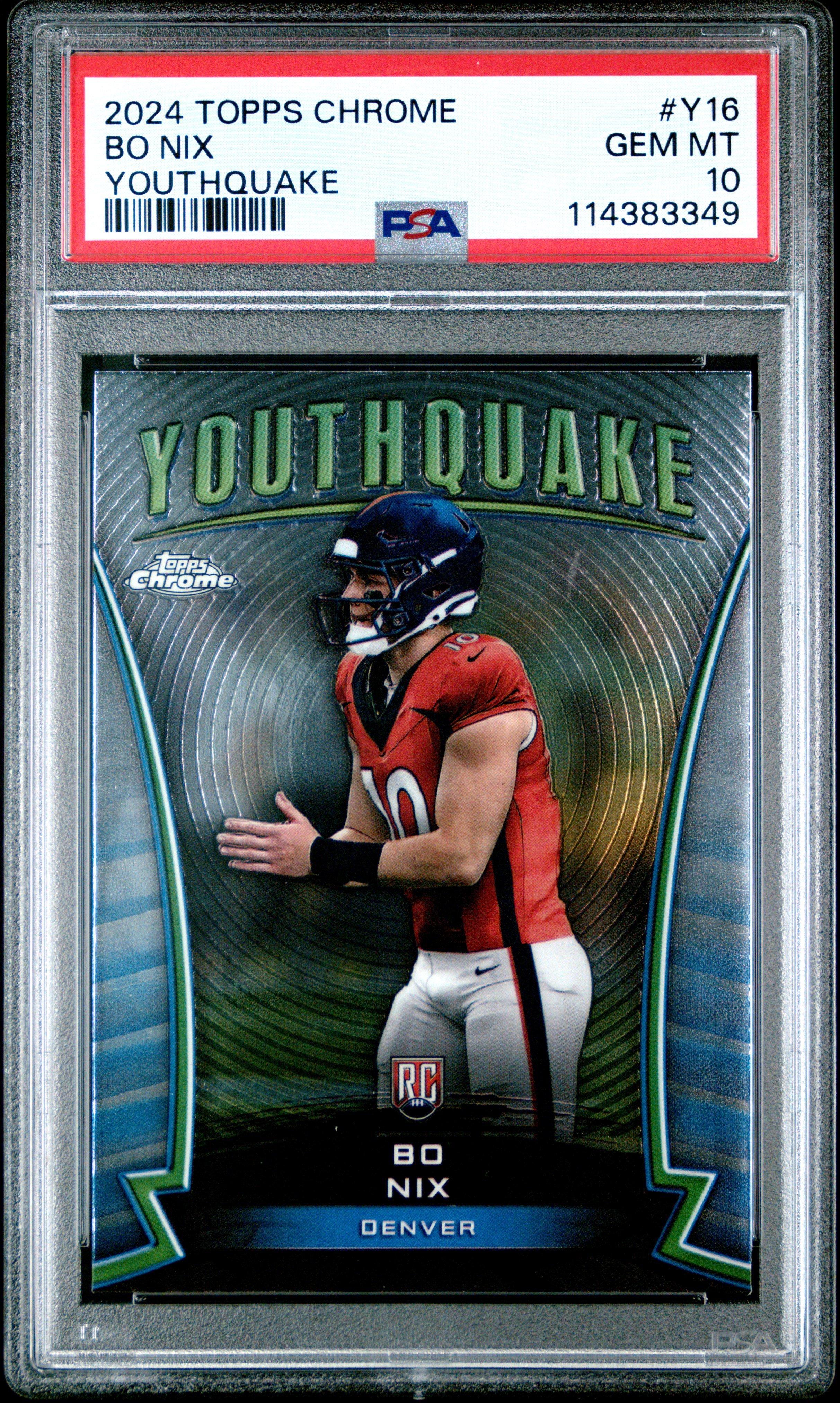 2024 Topps Chrome Youthquake Y16 Bo Nix PSA 10