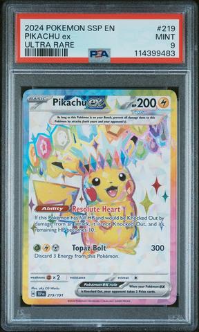 2024 Pokemon Ssp En-surging Sparks 219 Pikachu Ex Ultra Rare PSA 9