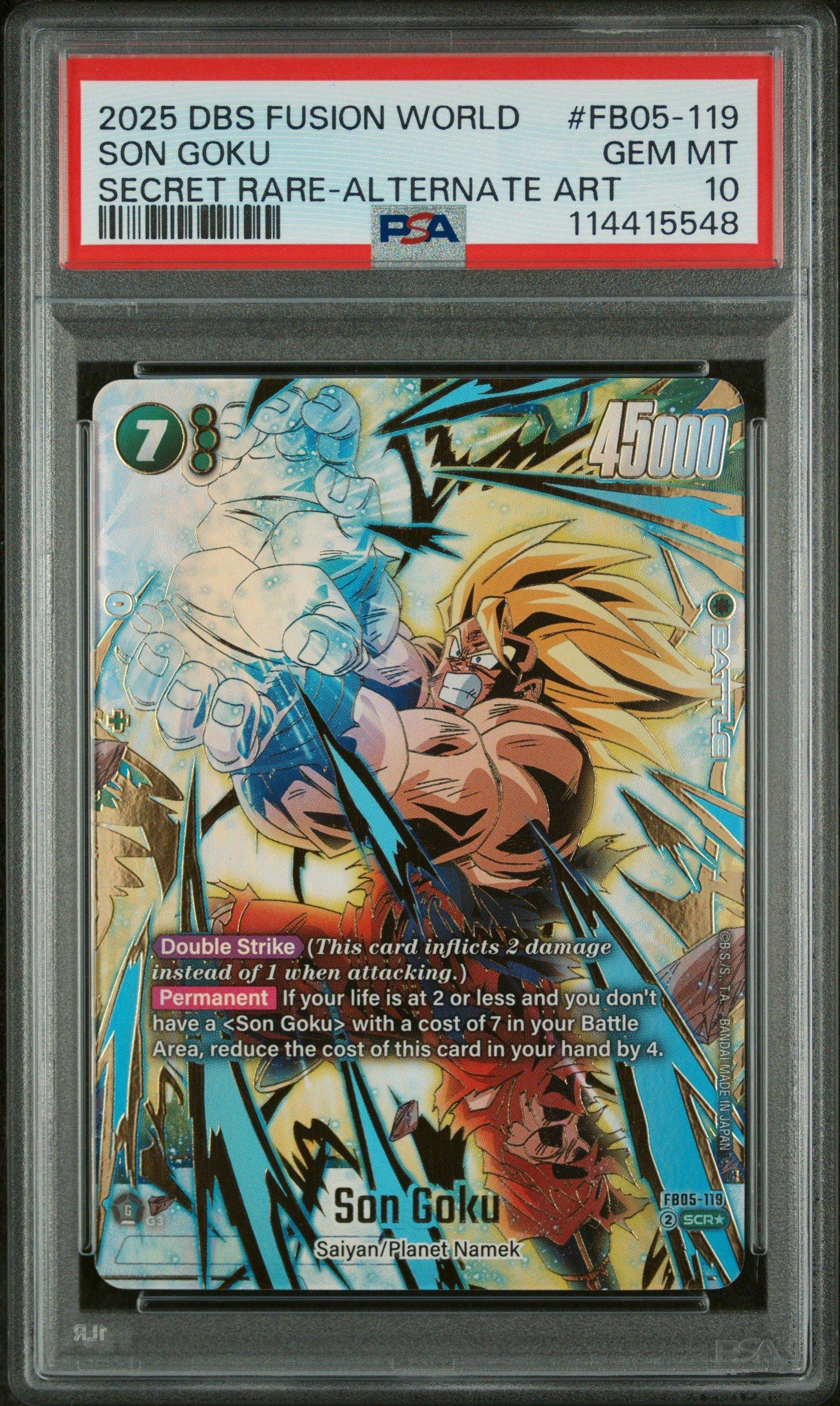2025 Dragon Ball Super Card Game Fusion World New Adventure Fb05-119 Son Goku Secret Rare-alternate Art PSA 10