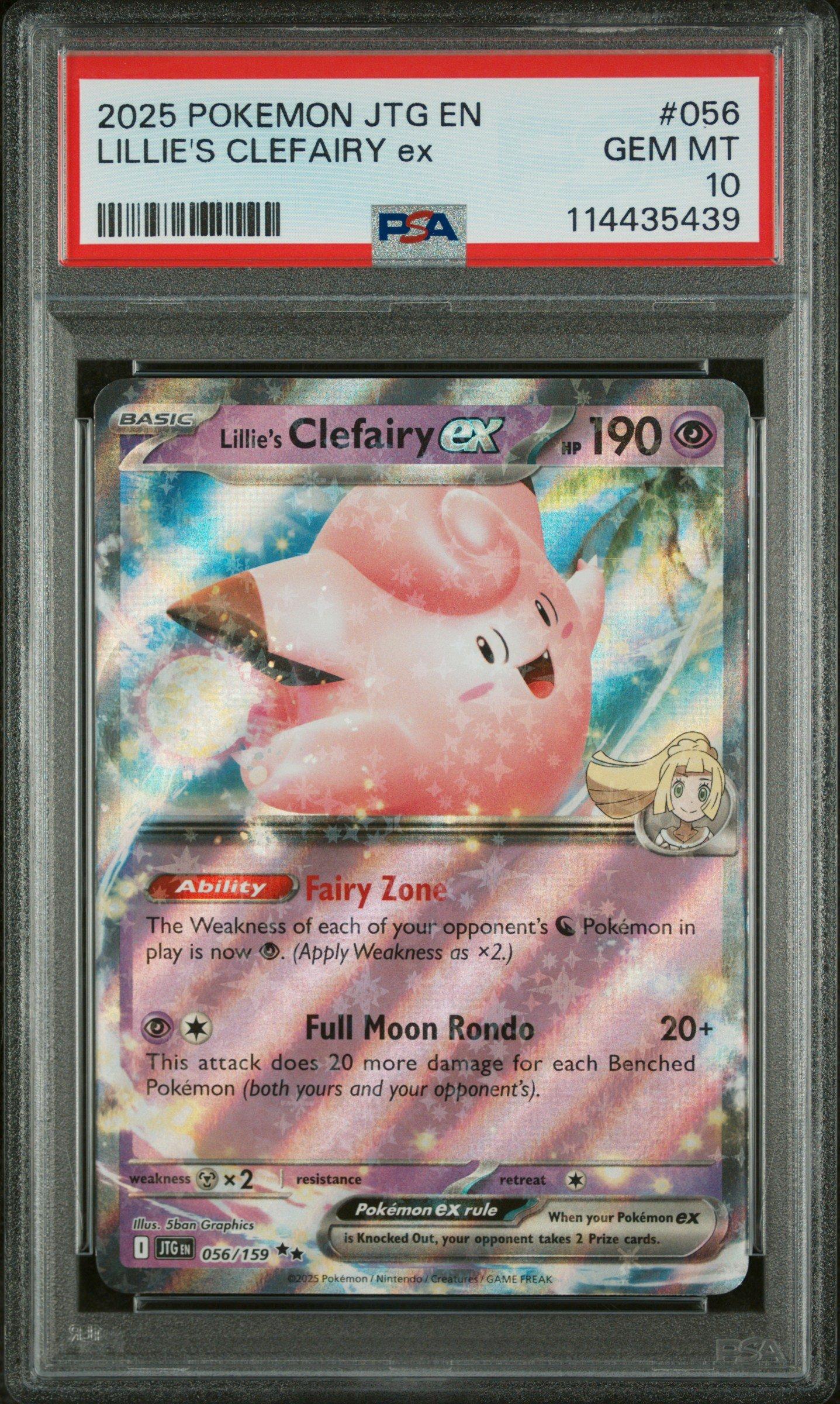 2025 Pokemon Jtg En-journey Together 056 Lillie's Clefairy Ex PSA